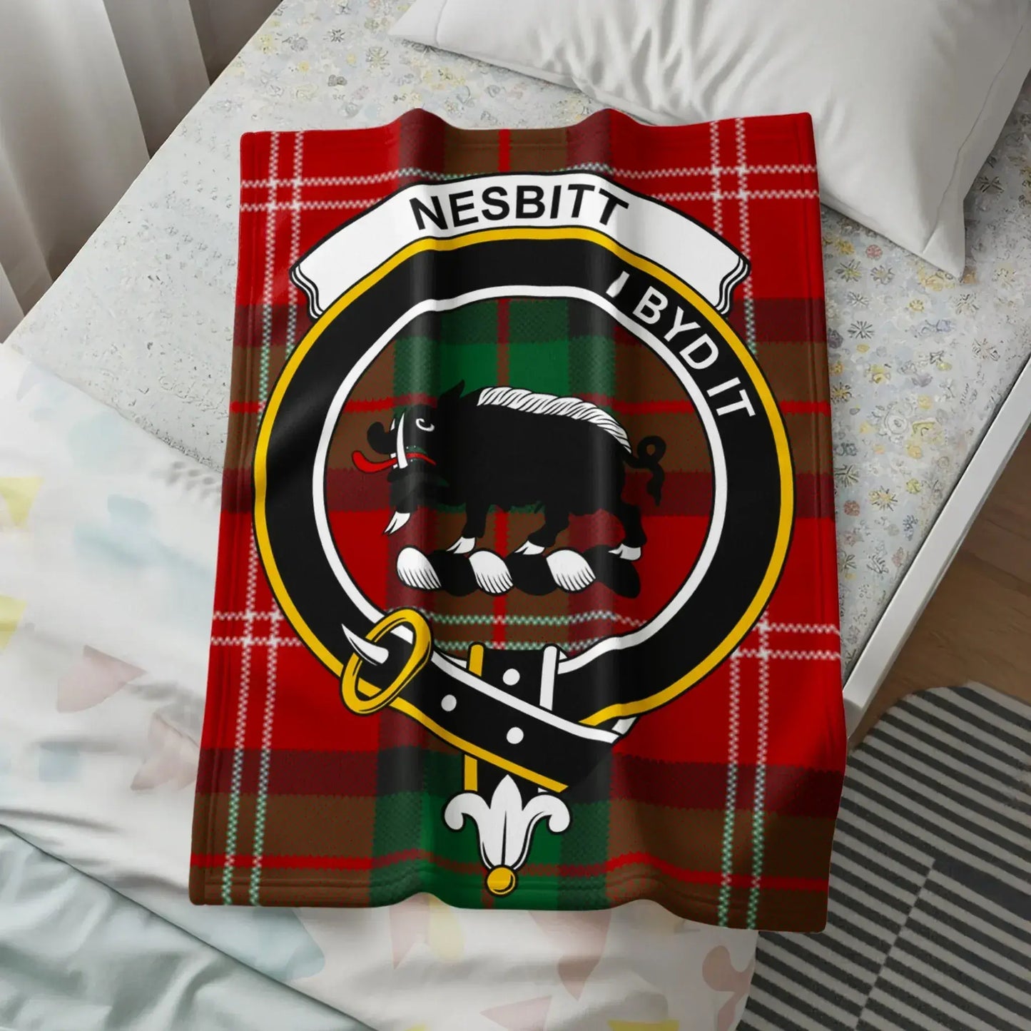 Nesbitt I Byd It Tartan Clan Crest Blanket product