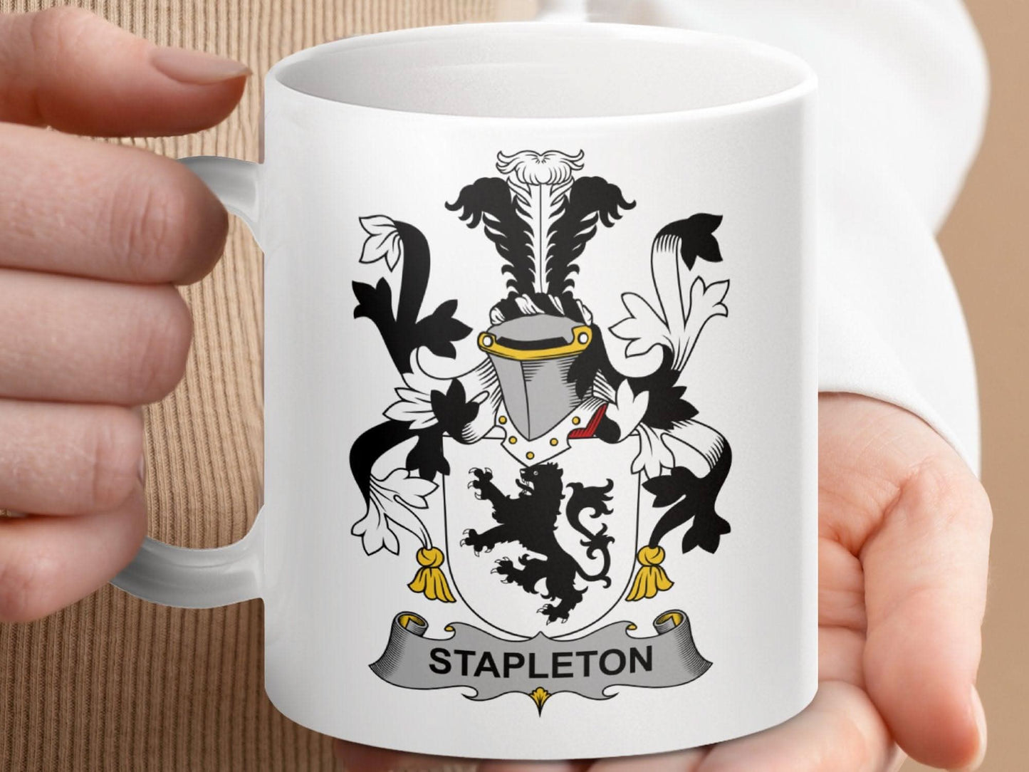 Stapleton Family Heritage Crest Emblem Mug - Celtic Ancestry Gifts