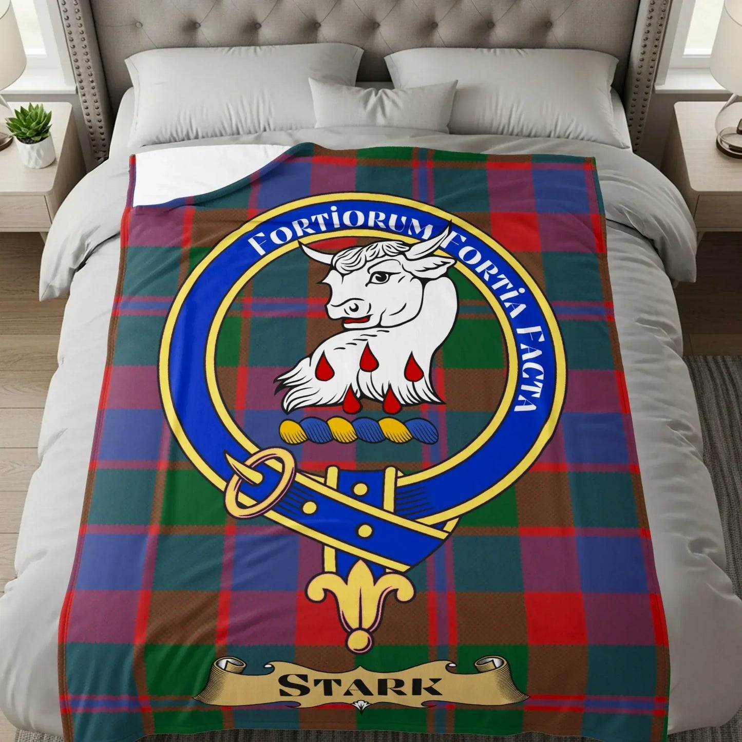Fortiorum Fortia Facta Clan Crest Plaid Blanket product
