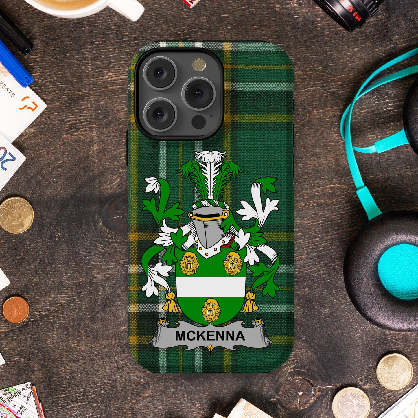 McKenna Irish Surname family Crest Cell phone cover - Celtic Ancestry Gifts