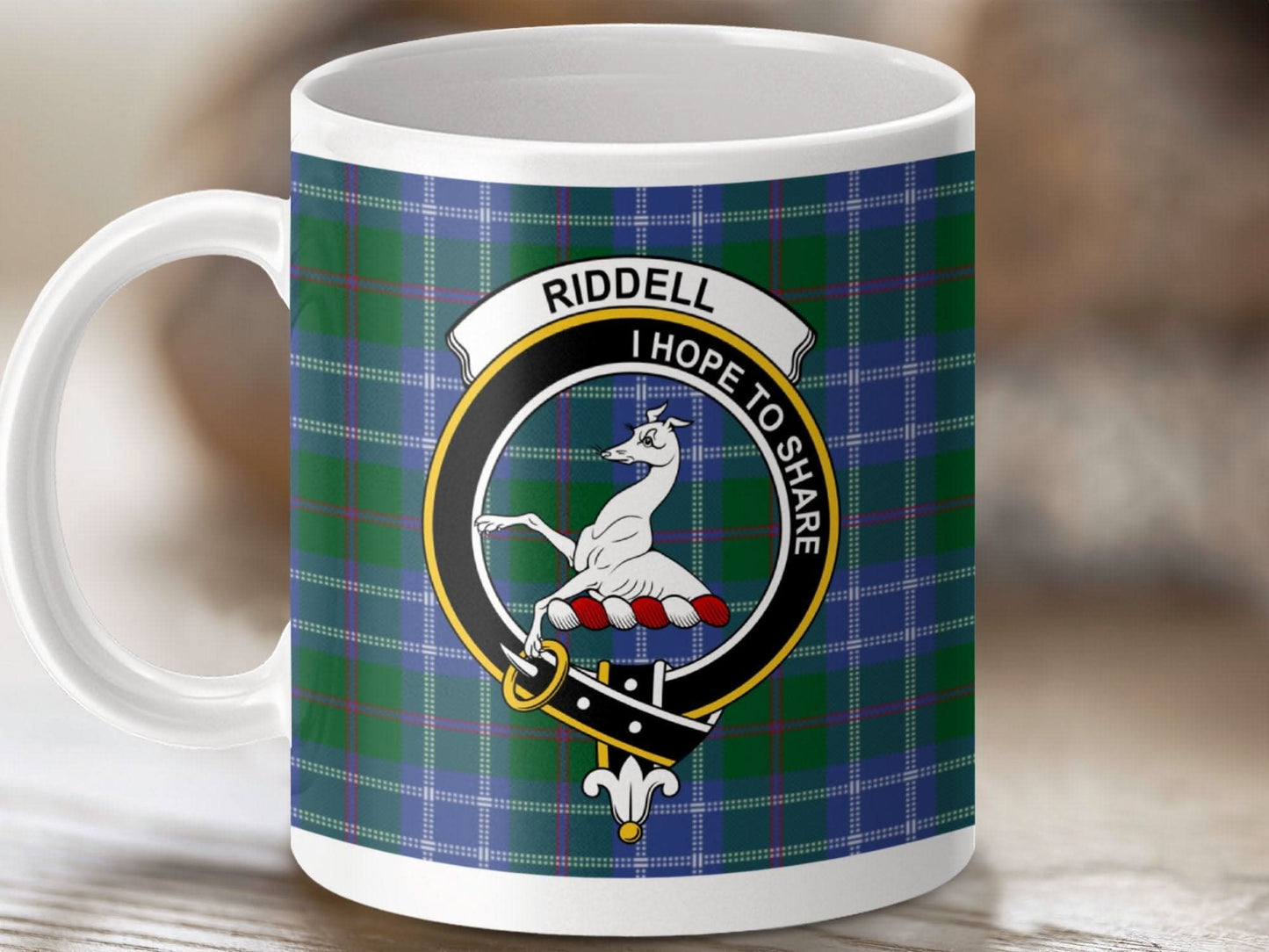 Riddell I Hope to Share Clan Crest Plaid Mug product
