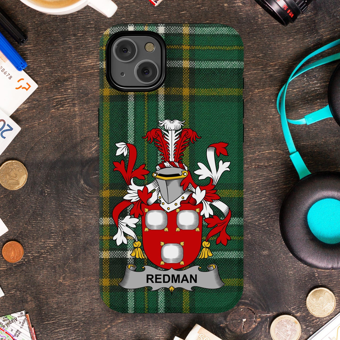 Custom Redman Family Crest Green Shield phone case product