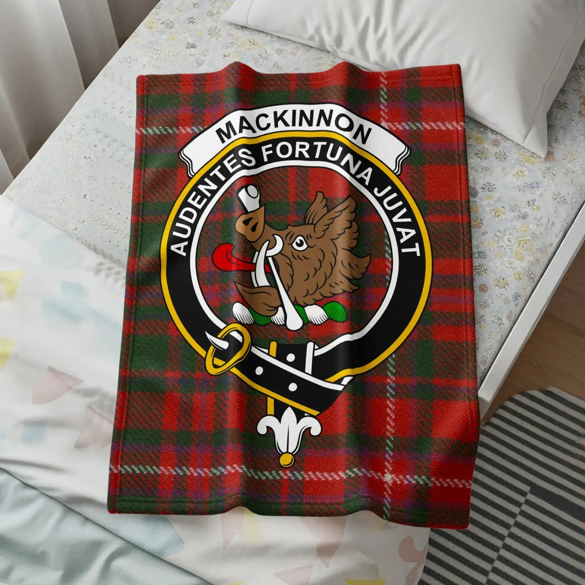 Personalized MacKinnon Tartan Clan Crest Blanket product