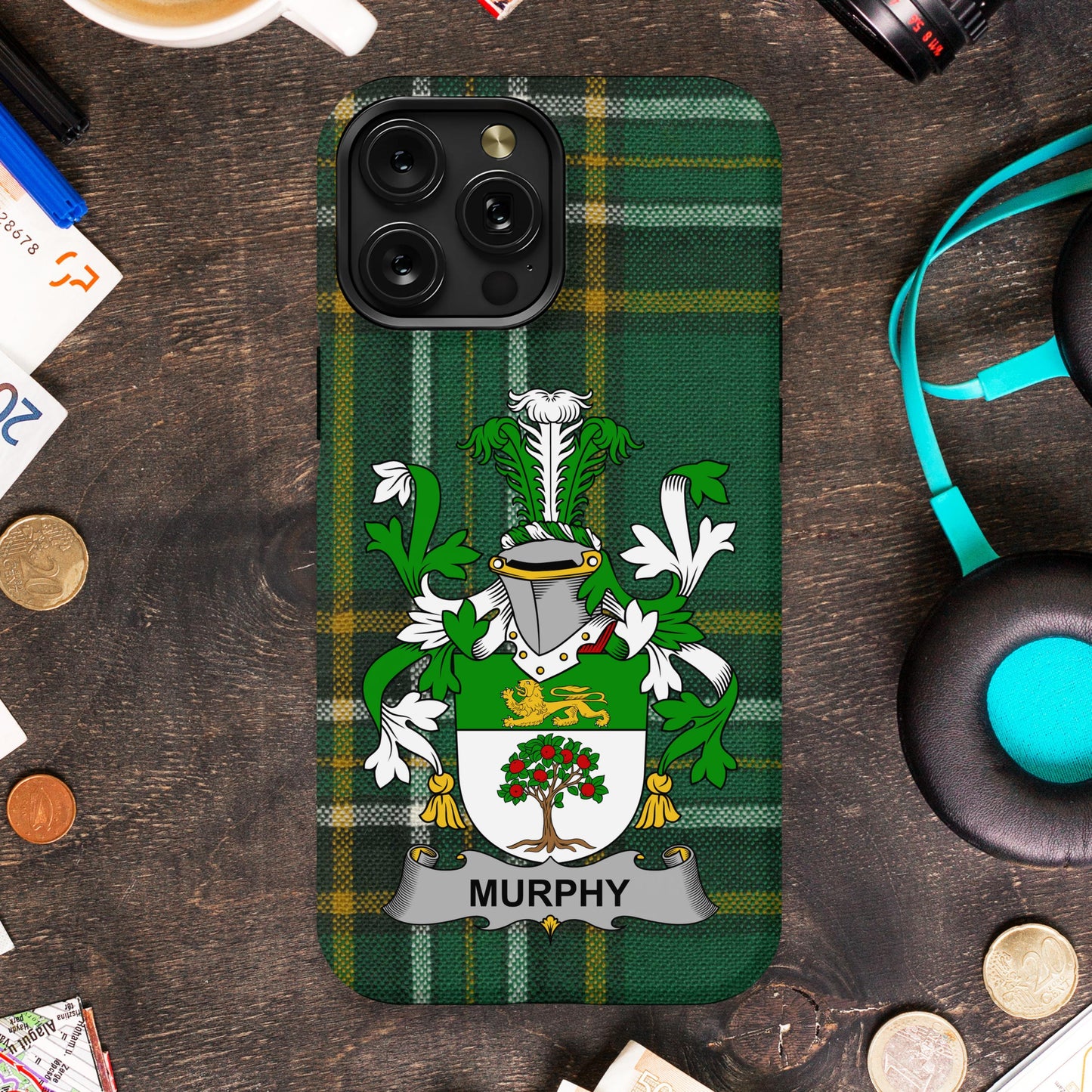 Family Crest Plaid Design Personalized Case product