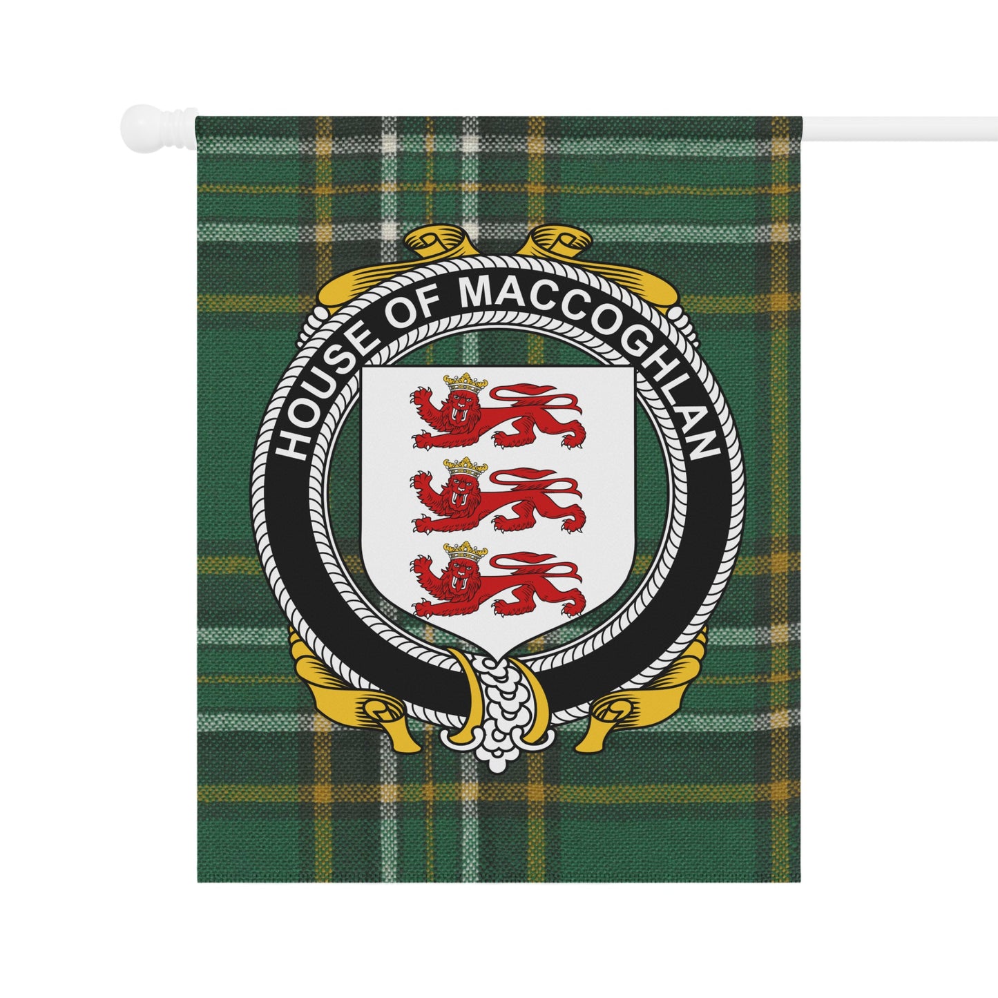 House of MacCoghlin Emblem Green Flag for Home Decor