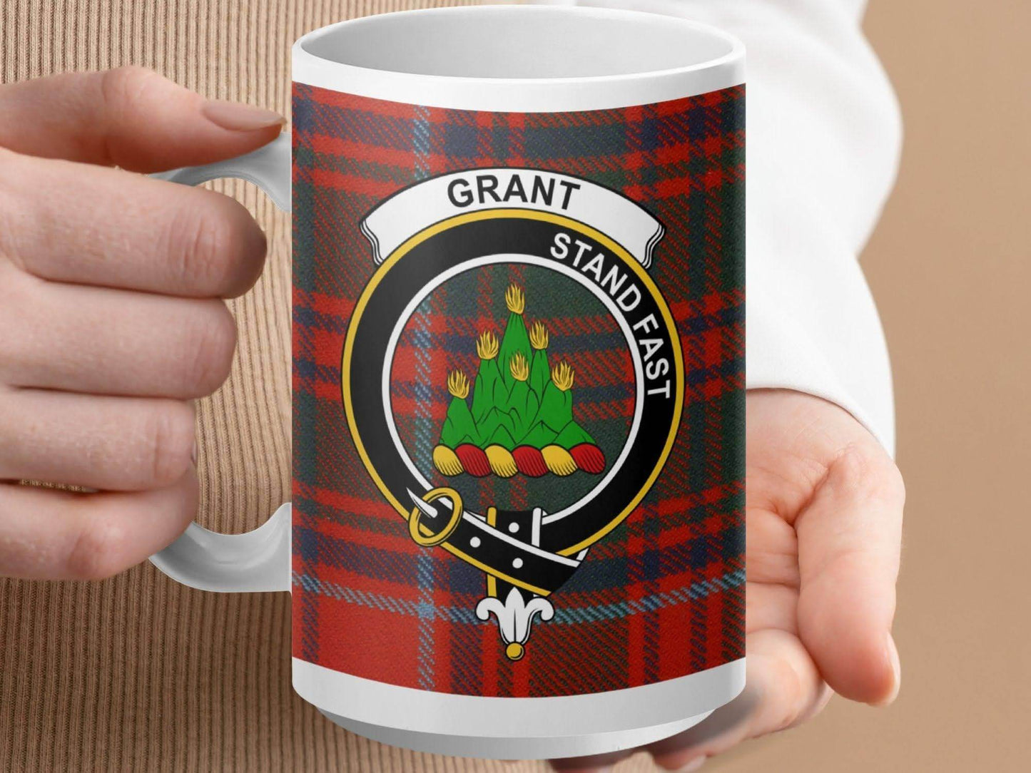 Grant Stand Fast Emblem Tartan Mug product