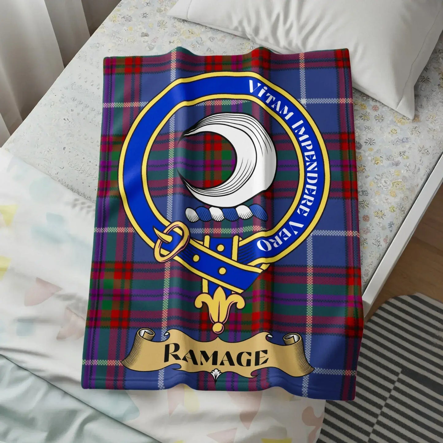 Personalized Scottish Clan Crest Plaid Design Blanket product