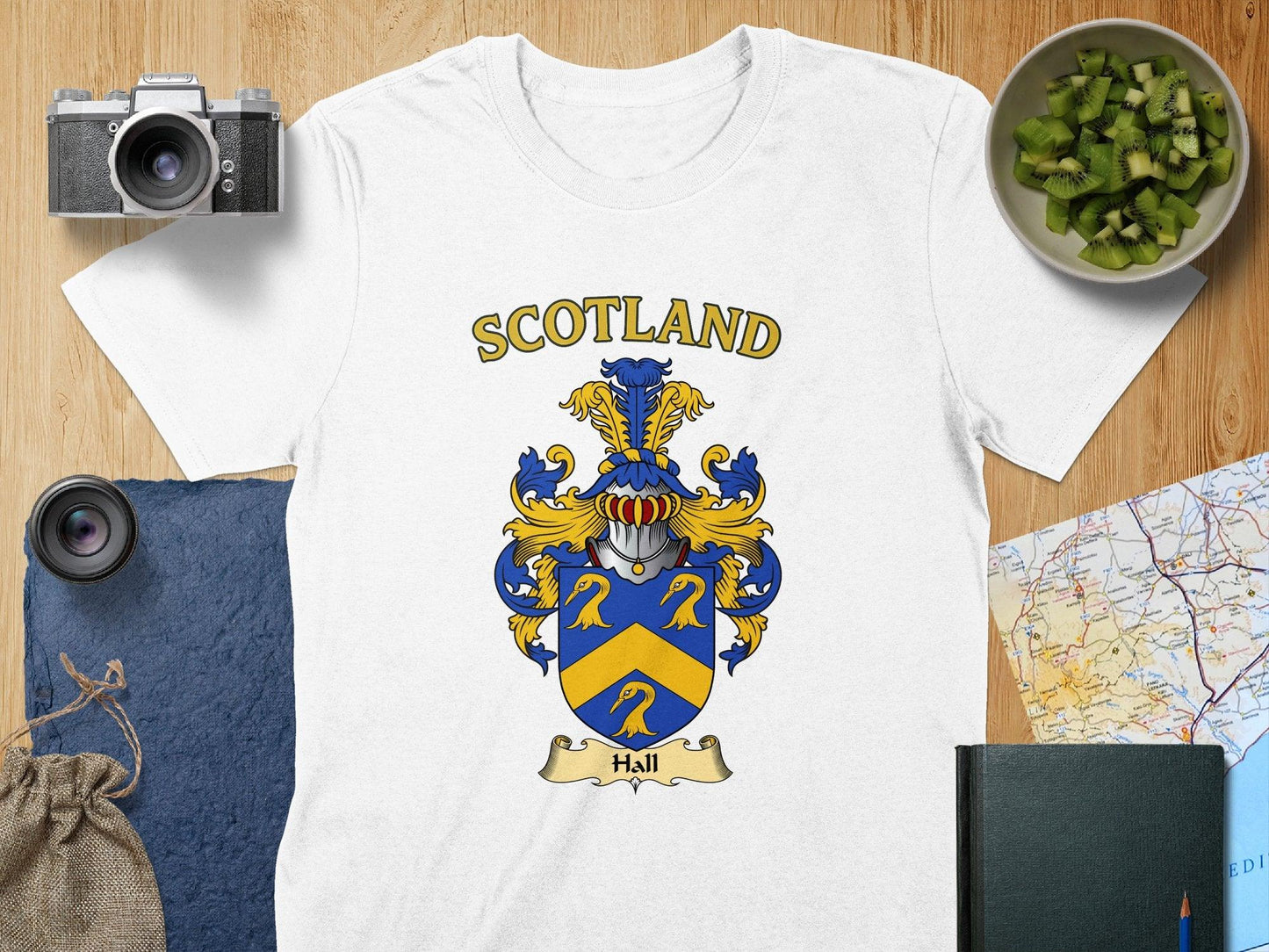 Hall Clan Family Crest Coat of Arms T-Shirt - Celtic Ancestry Gifts