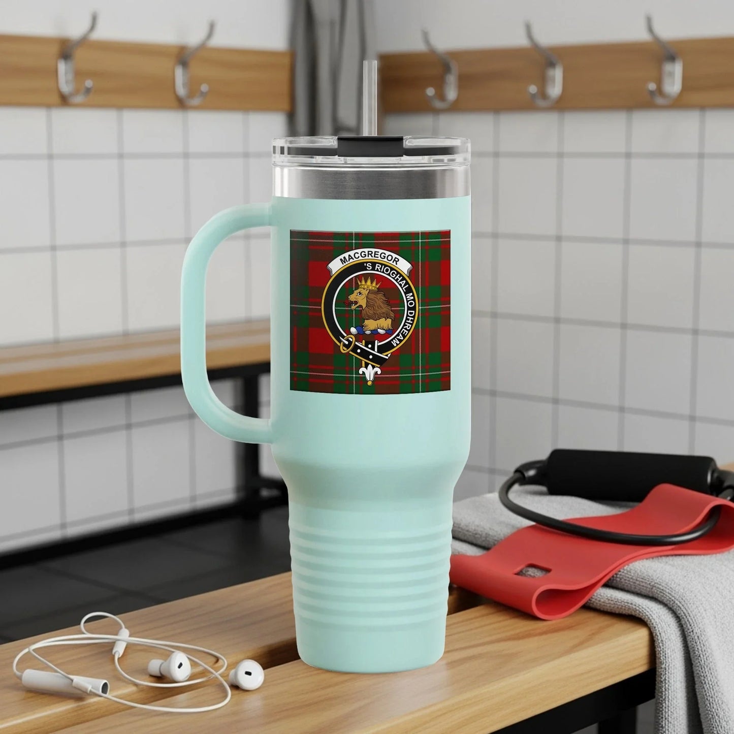 Clan Tartan Emblem Travel Mug with Handle product type