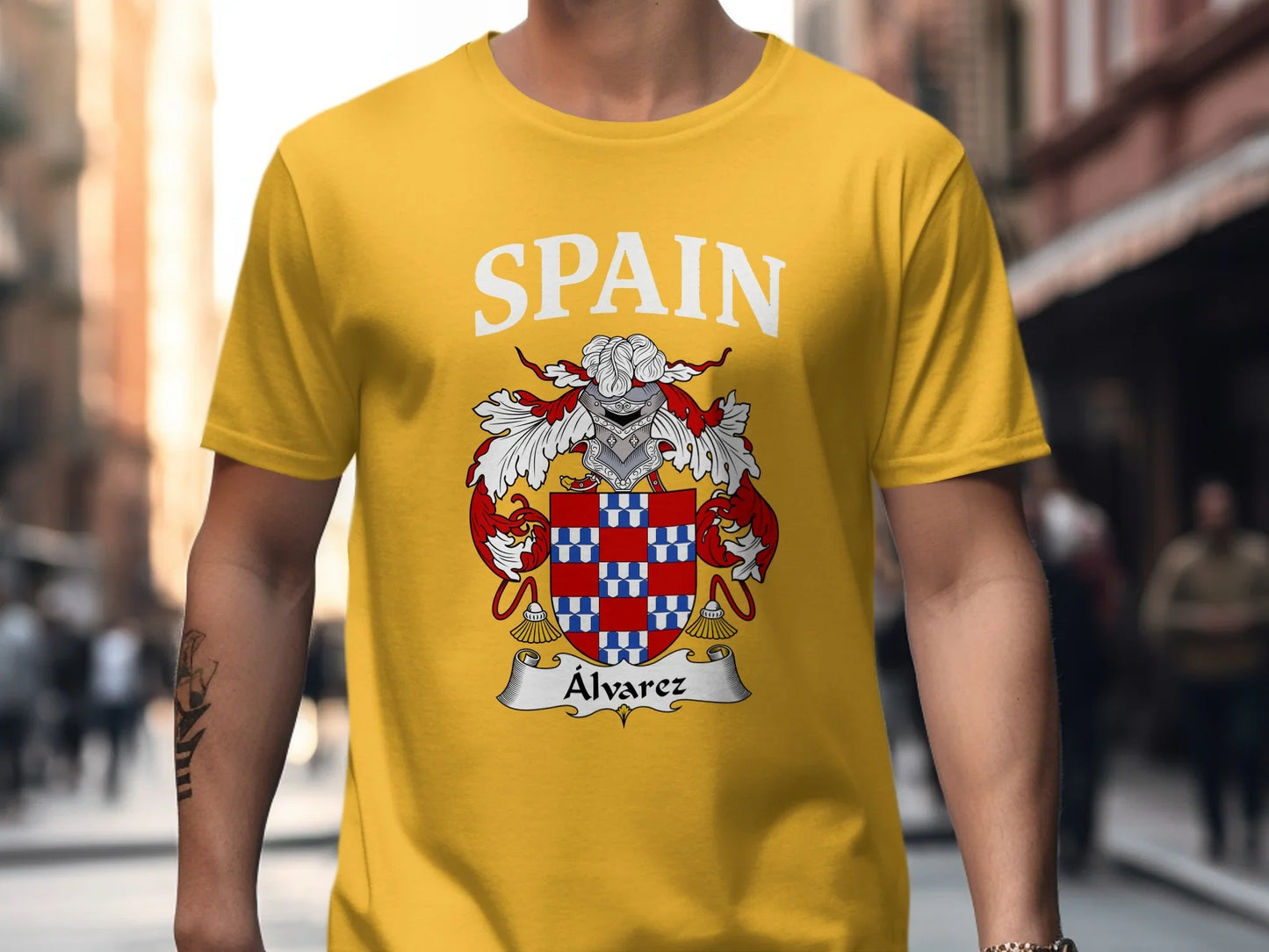 Spain Alvarez Family Crest T-Shirt Heritage Emblem product type