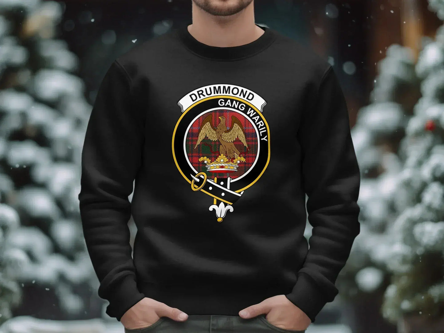 Drummond Gang Warily Crest Design Black Sweatshirt Product