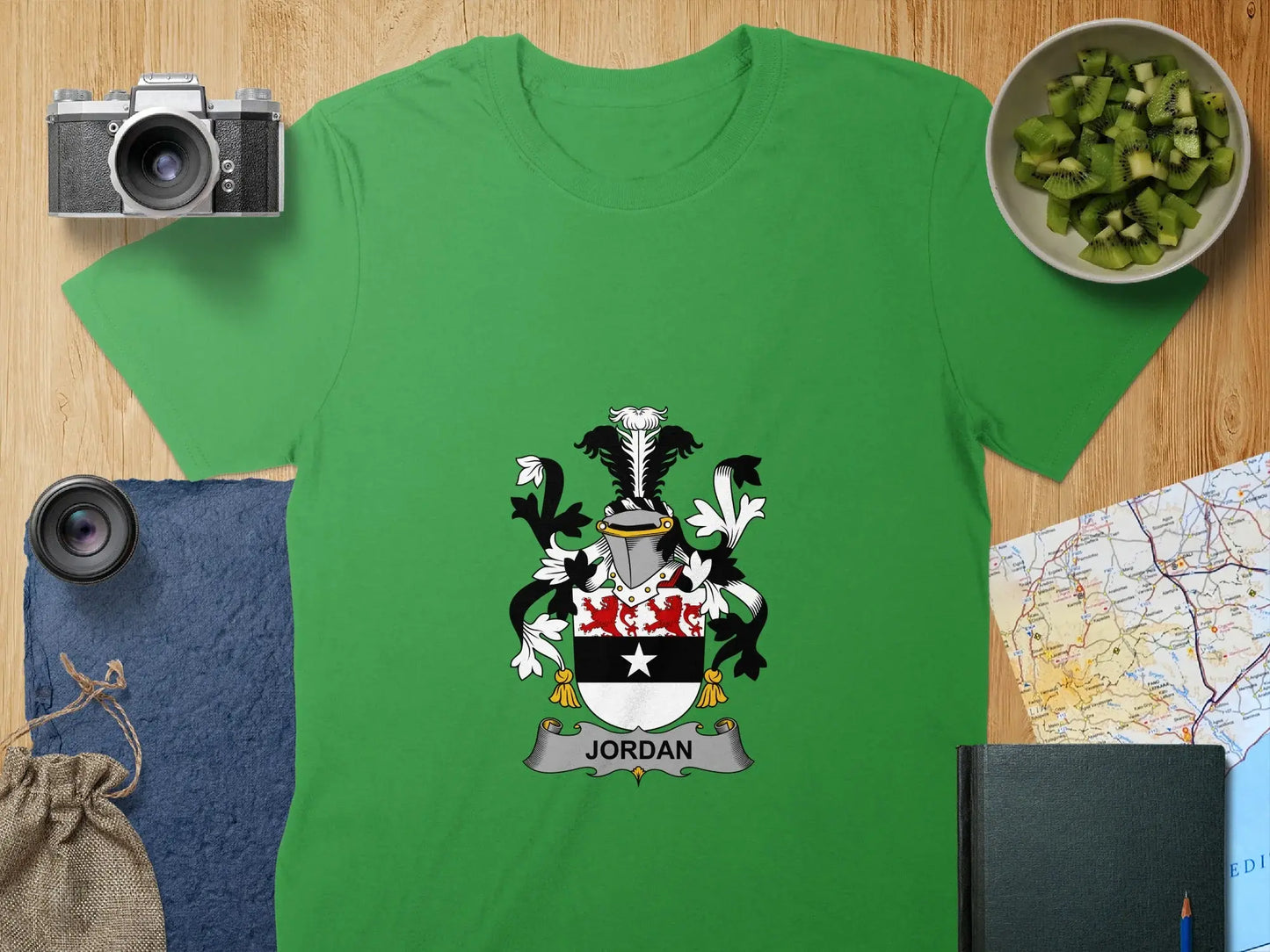 Jordan Family Crest Emblem Green T-Shirt Product