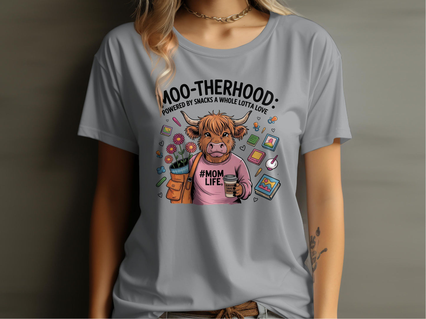 Fun Moo-therhood Mom Life Snacks Love T-Shirt product
