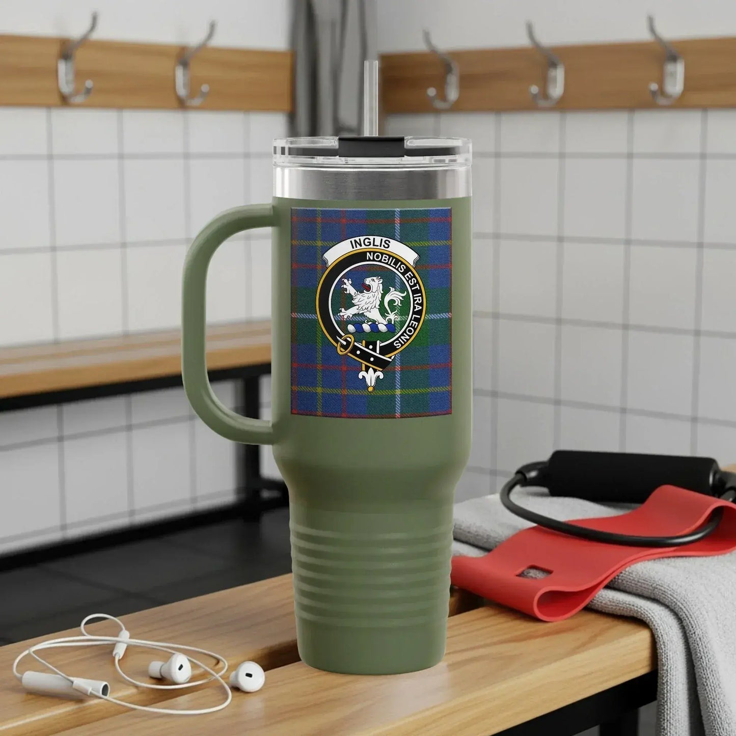 Stylish Green Travel Mug with Custom Design product