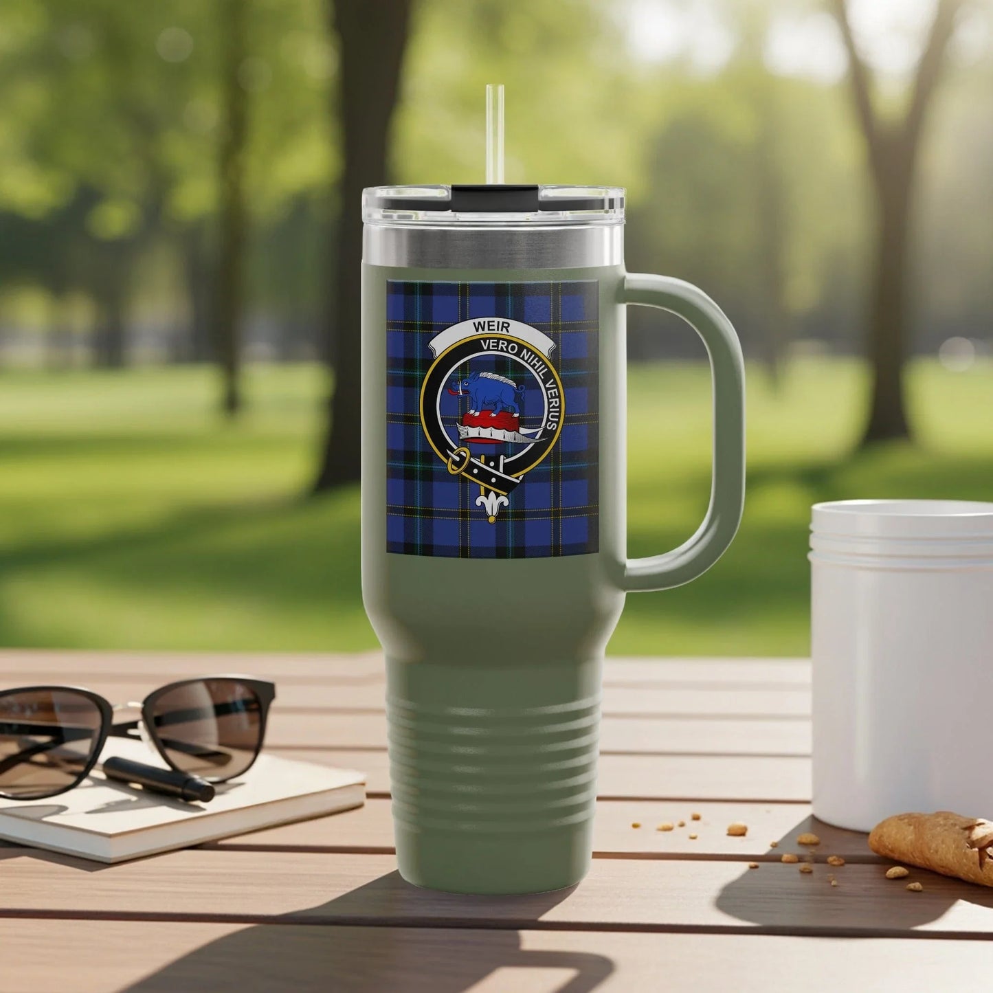 Tartan Travel Mug with Clan Crest Highlander Drinkware product