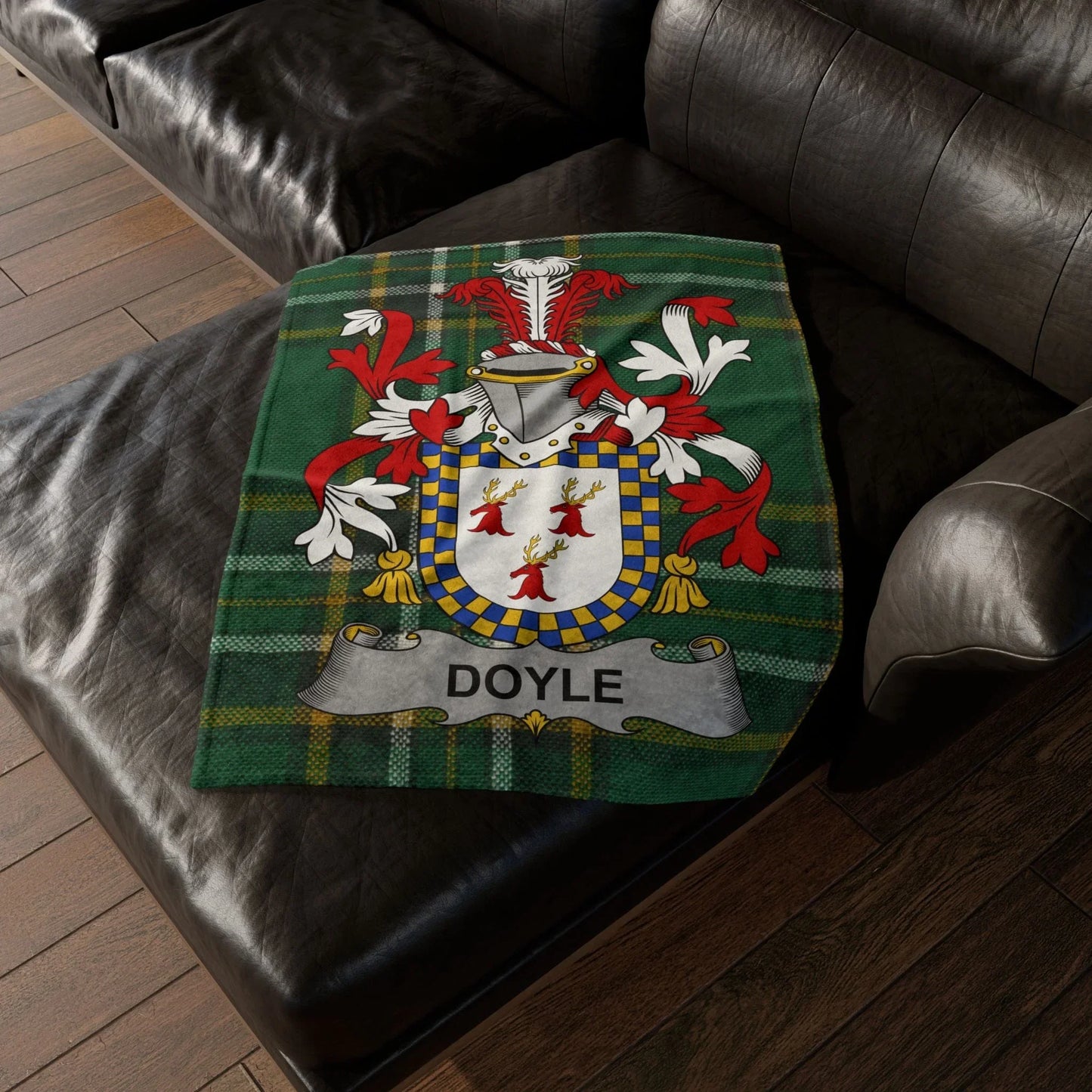 Doyle Surname Irish Coat Of Arms Tartan Blanket