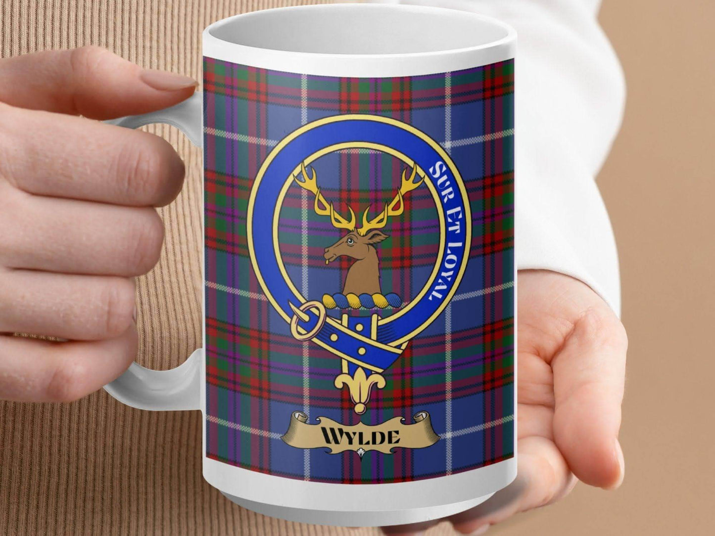 Wylde Crest Plaid Design Mug Unique Gift Product