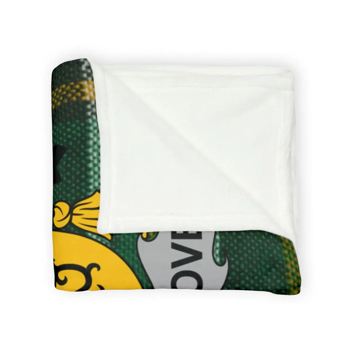 Hogwarts Crest Green Yellow Sherpa Fleece Blanket product type