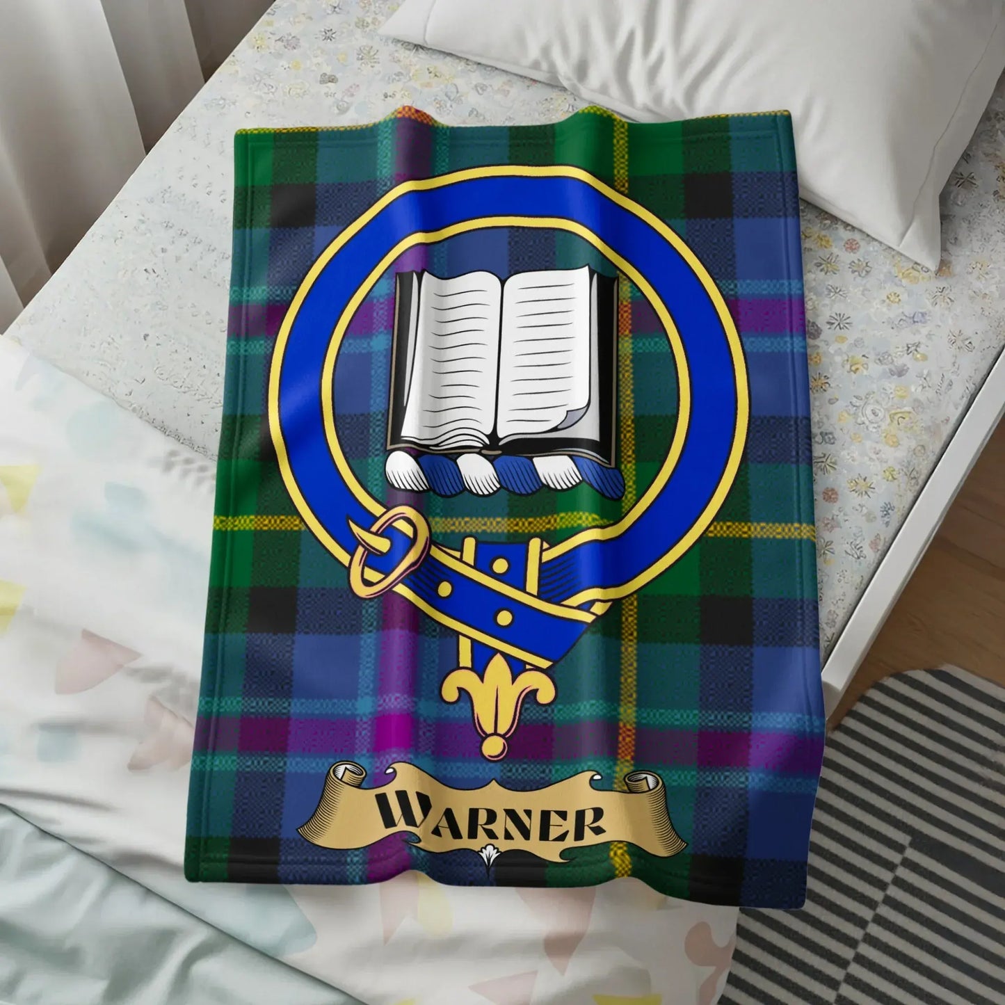 Warner Tartan Blanket with Family Crest product type