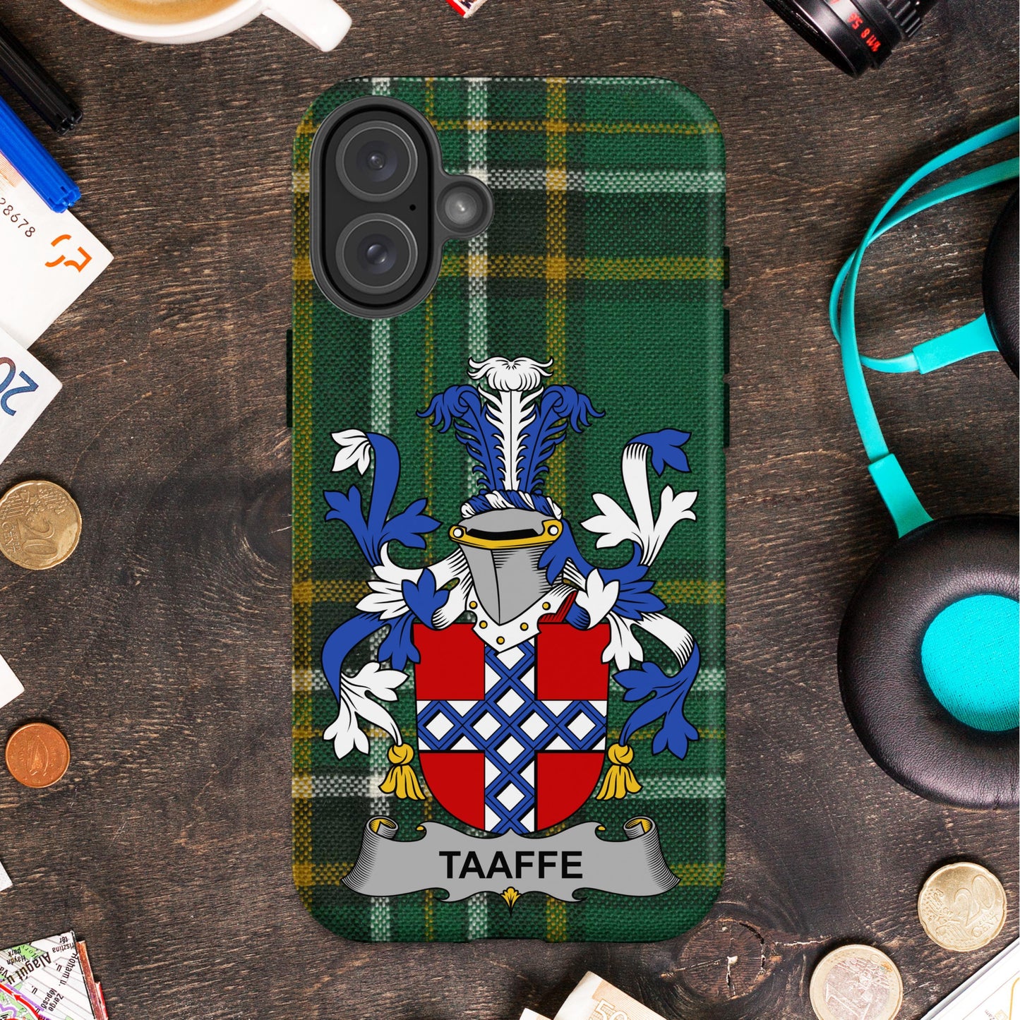TAAFFE Family Crest Plaid Design Protective Phone Case product type