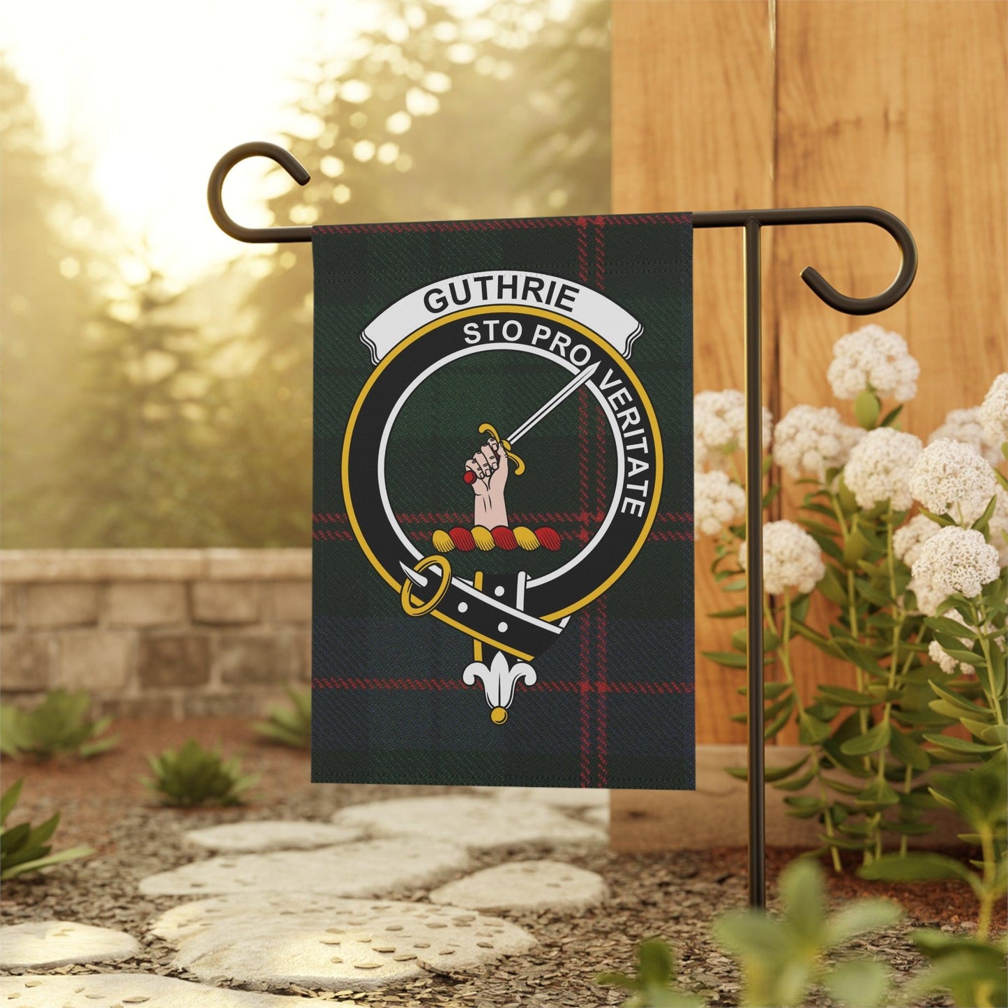 Guthrie Clan Scottish Tartan Garden Flag - Celtic Ancestry Gifts