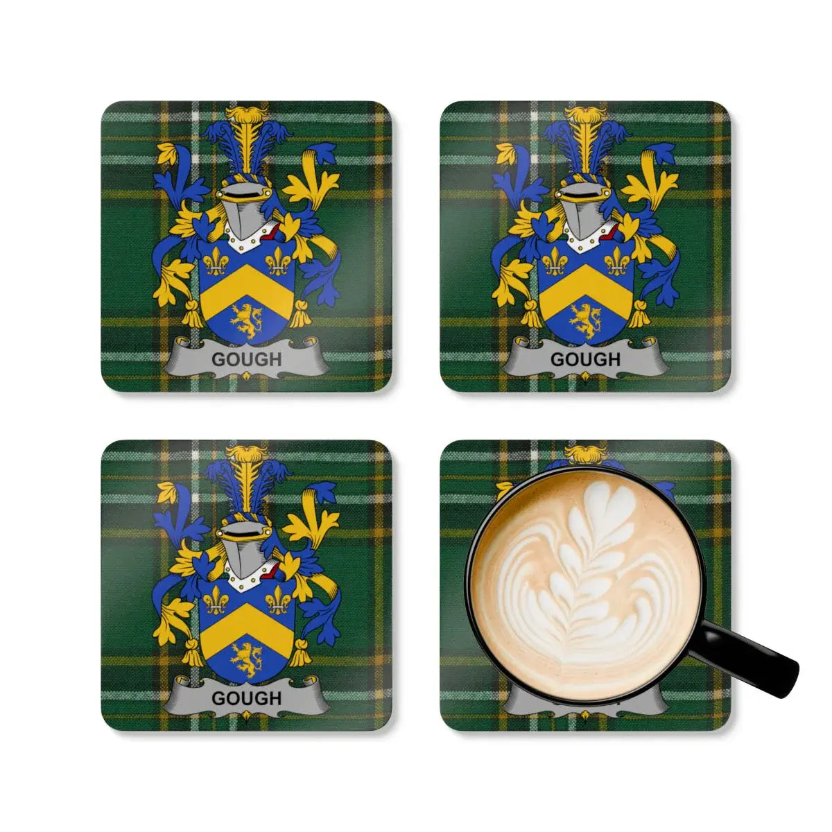 Family Crest Coasters Set with Gough Name product