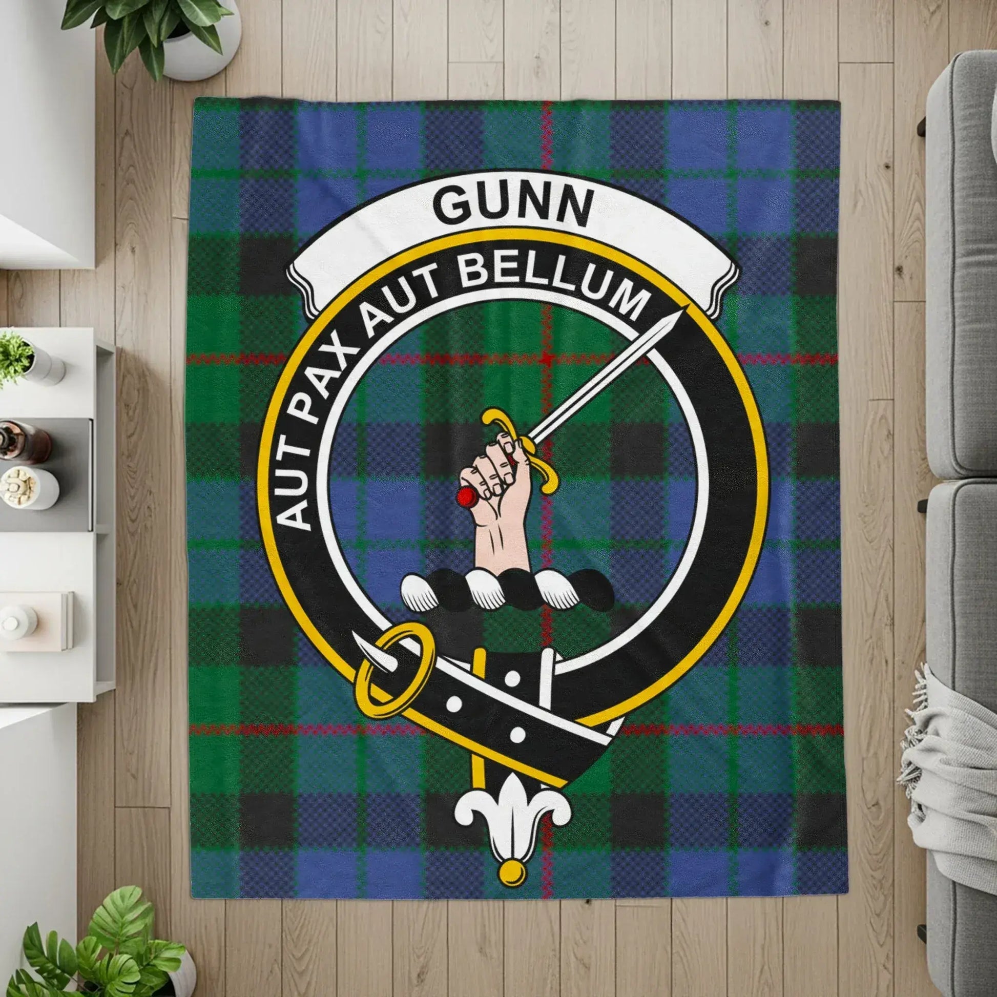 Gunn Aut Pax Aut Bellum Design Tartan Blanket product