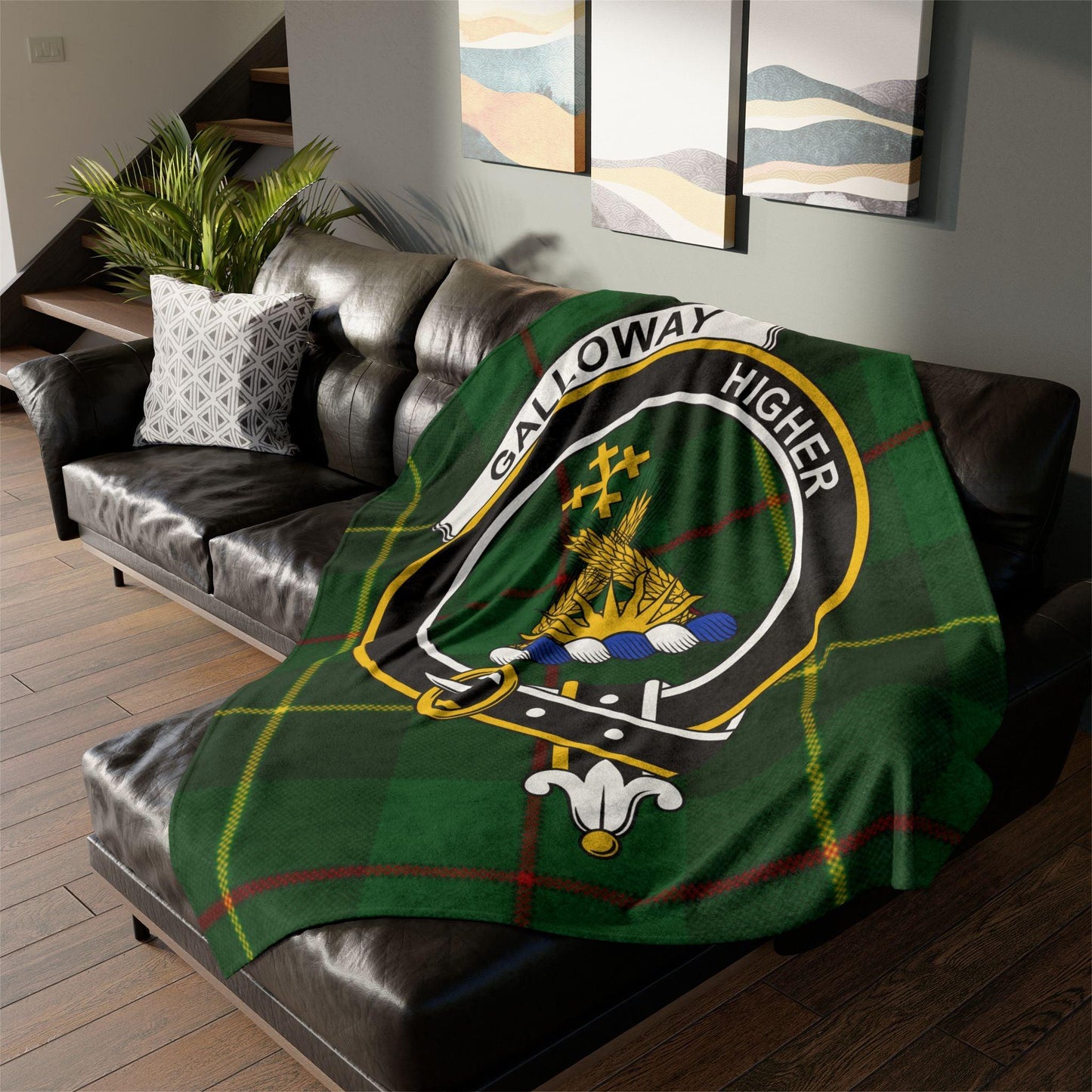 Galloway Clan Tartan Blanket – Scottish Crest Throw