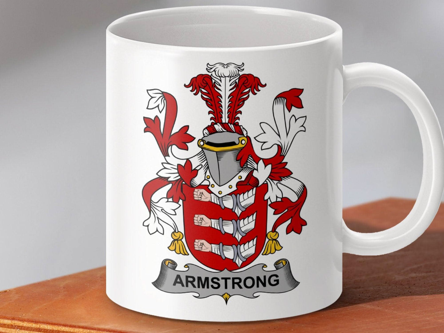 Armstrong Irish Surname Family Crest Heritage Pride Mug - Celtic Ancestry Gifts