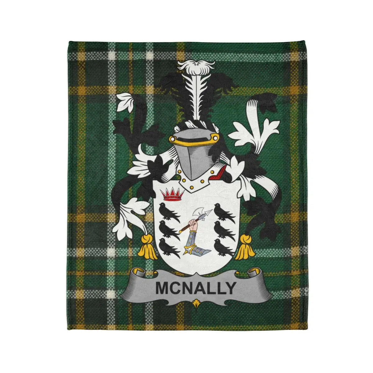 McNally Family Crest with Tartan Design Blanket product
