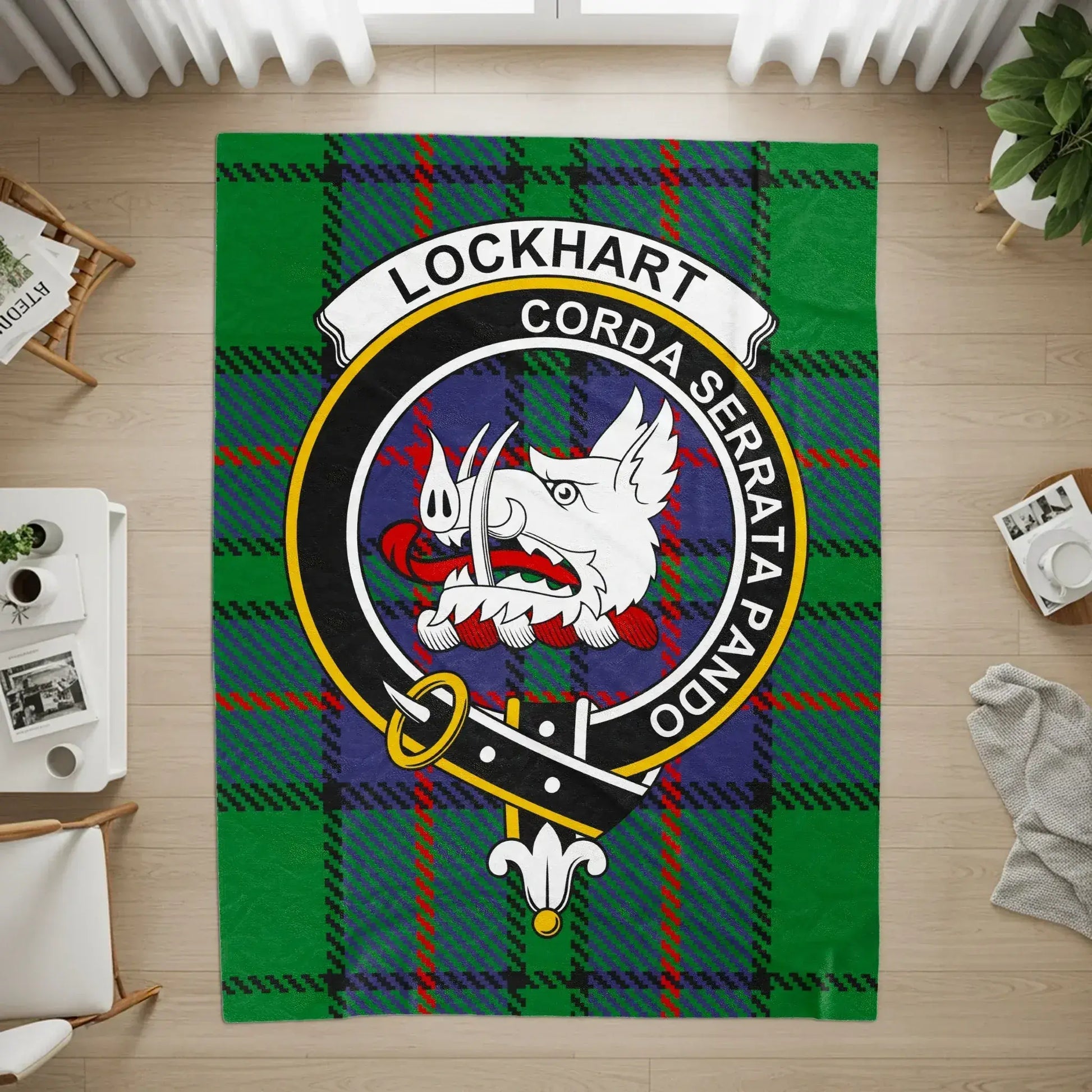 Lockhart Crest Emblem Checkered Floor Covering product type