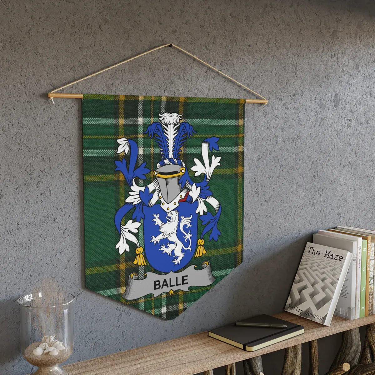 Personalized Family Crest Banner Wall Hanging product