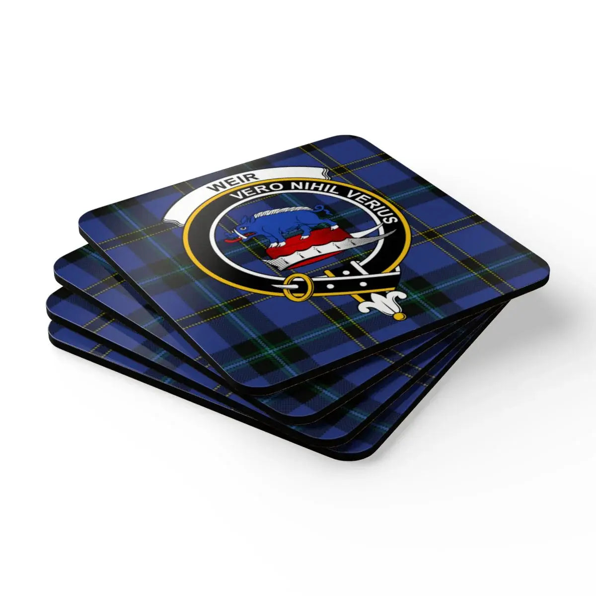 Clan Weir Crest Tartan Design Set of Four Coaster product