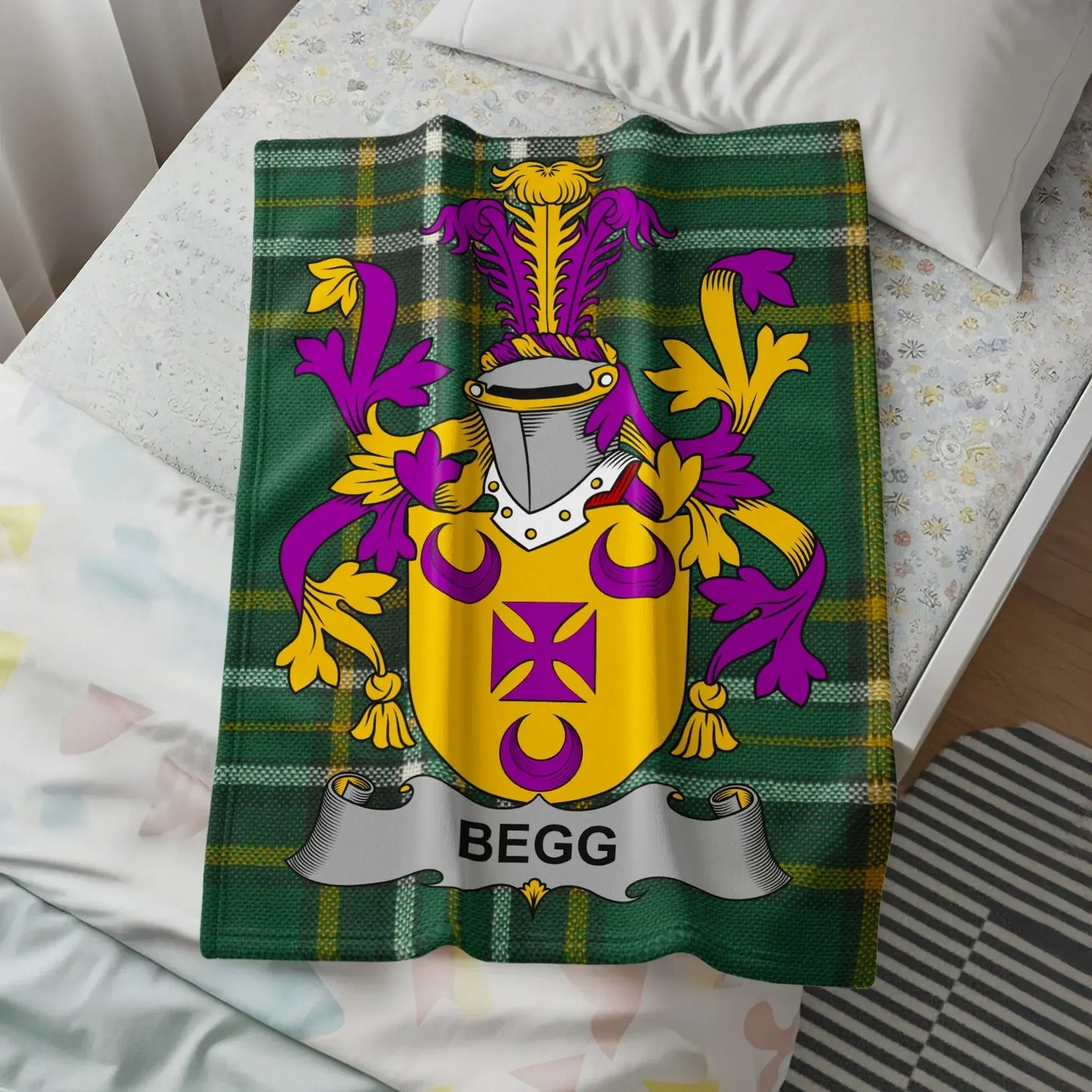 Scottish Tartan Plaid Personalized Crest Blanket product