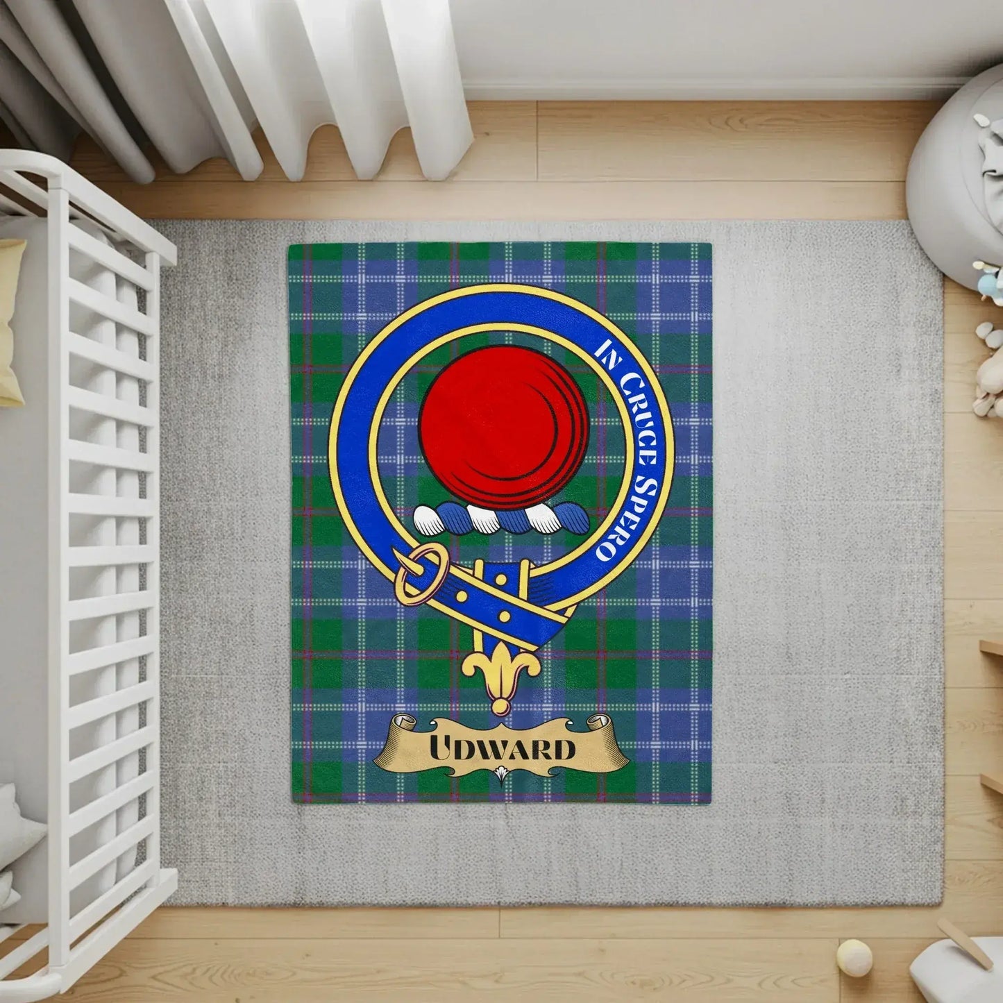 Custom Family Crest Tartan Pattern Area Rug product