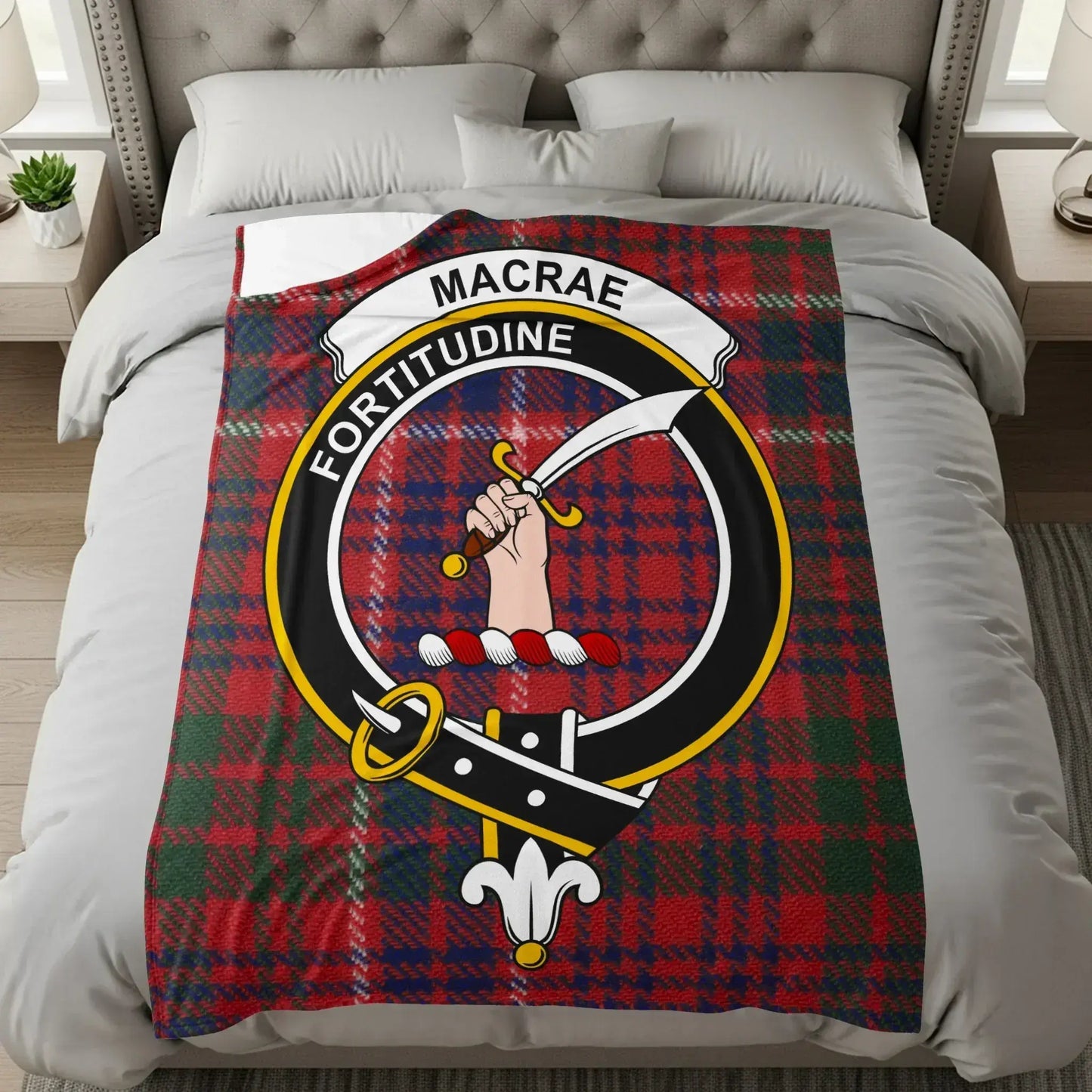 MacRae Fortitudine Tartan Pattern Blanket product