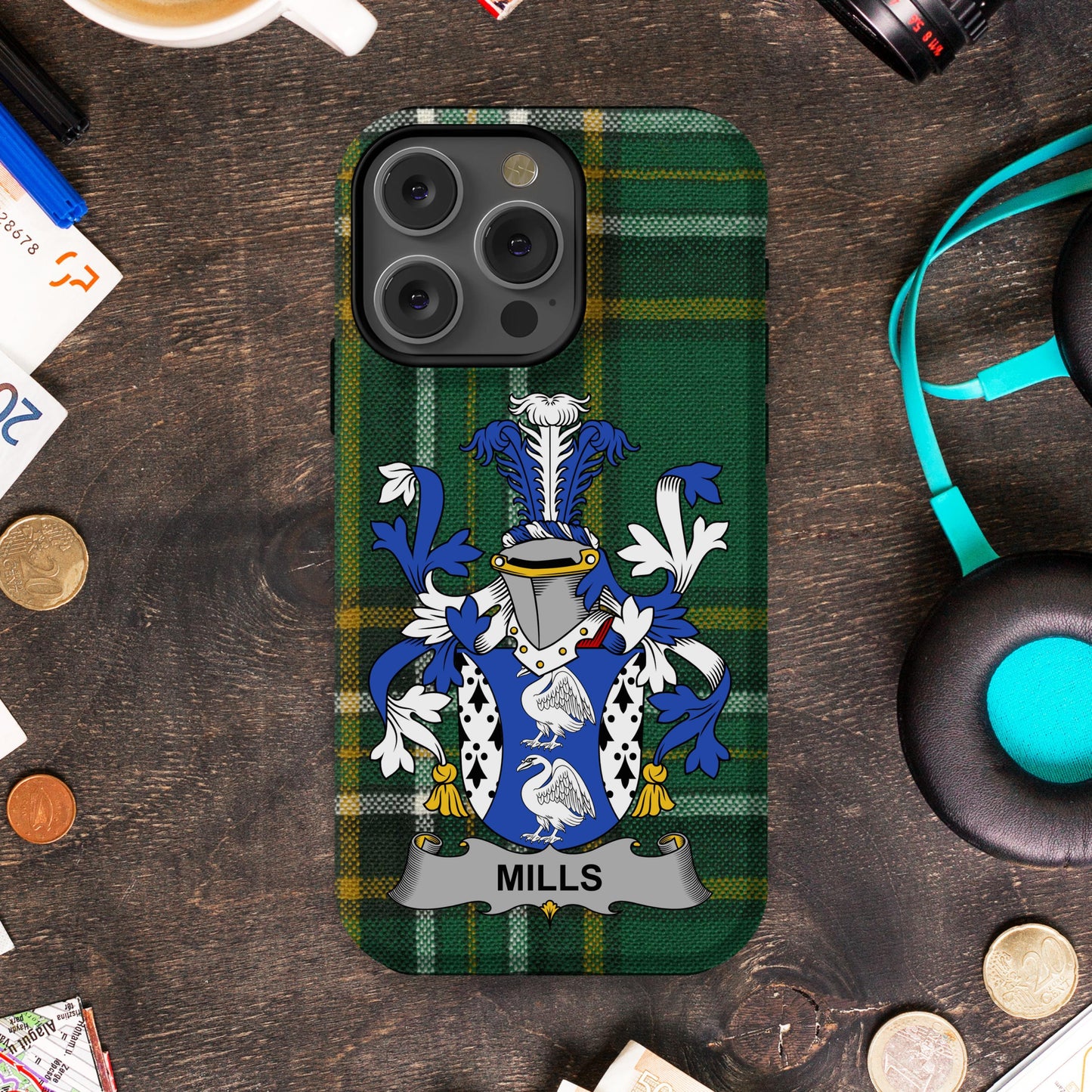 Custom Family Crest Plaid Design iPhone Case product
