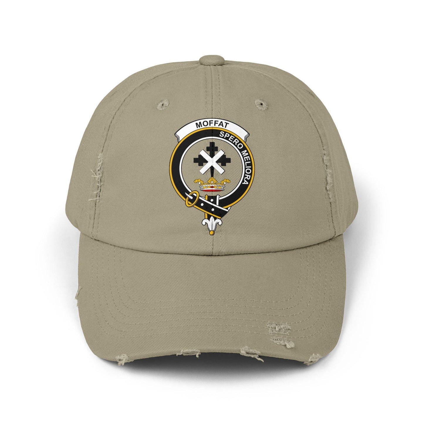 Moffat Clan Crest Scottish Distressed Baseball Cap - Celtic Ancestry Gifts
