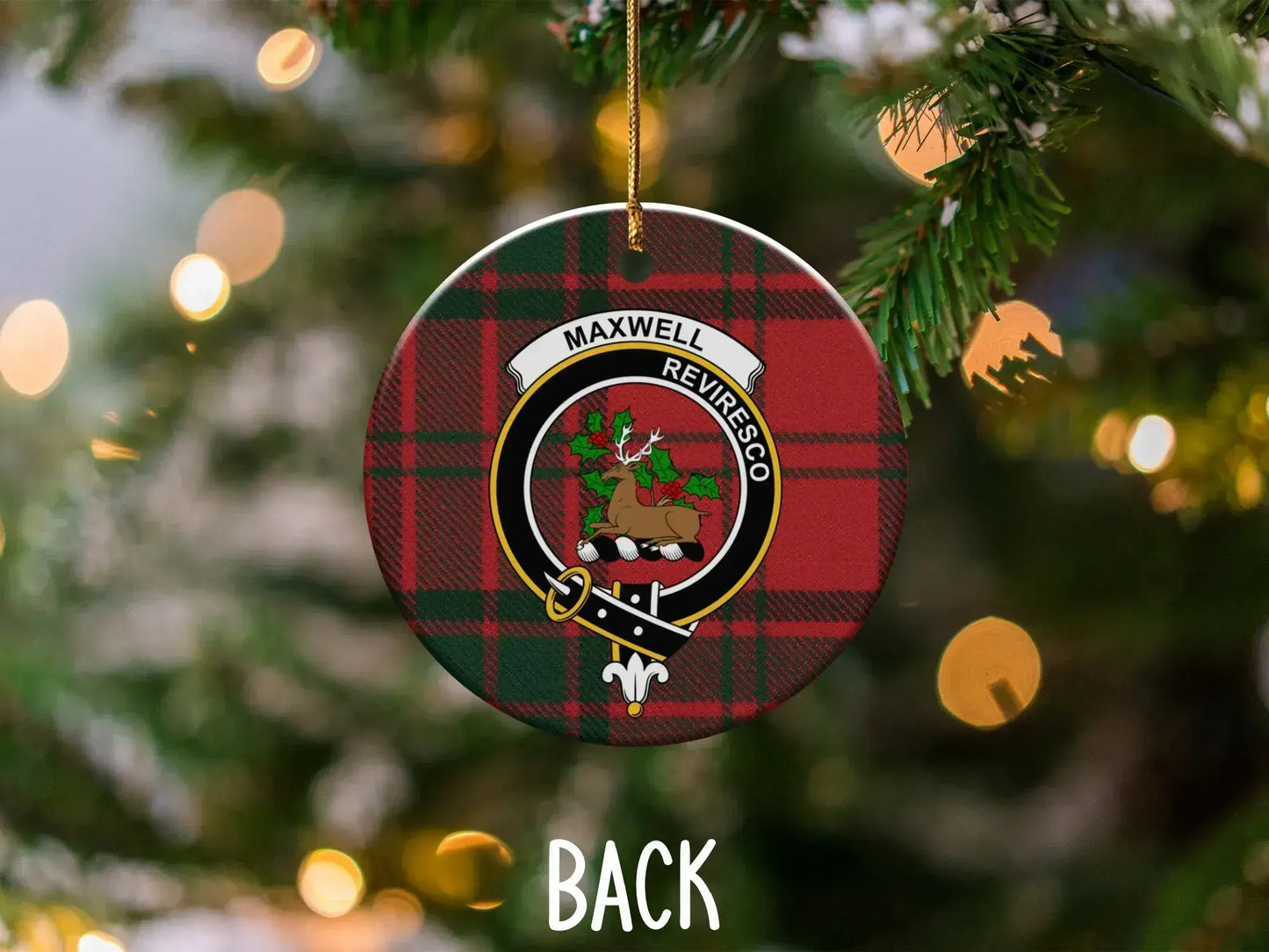 Maxwell Reviresco Plaid Christmas Ornament product