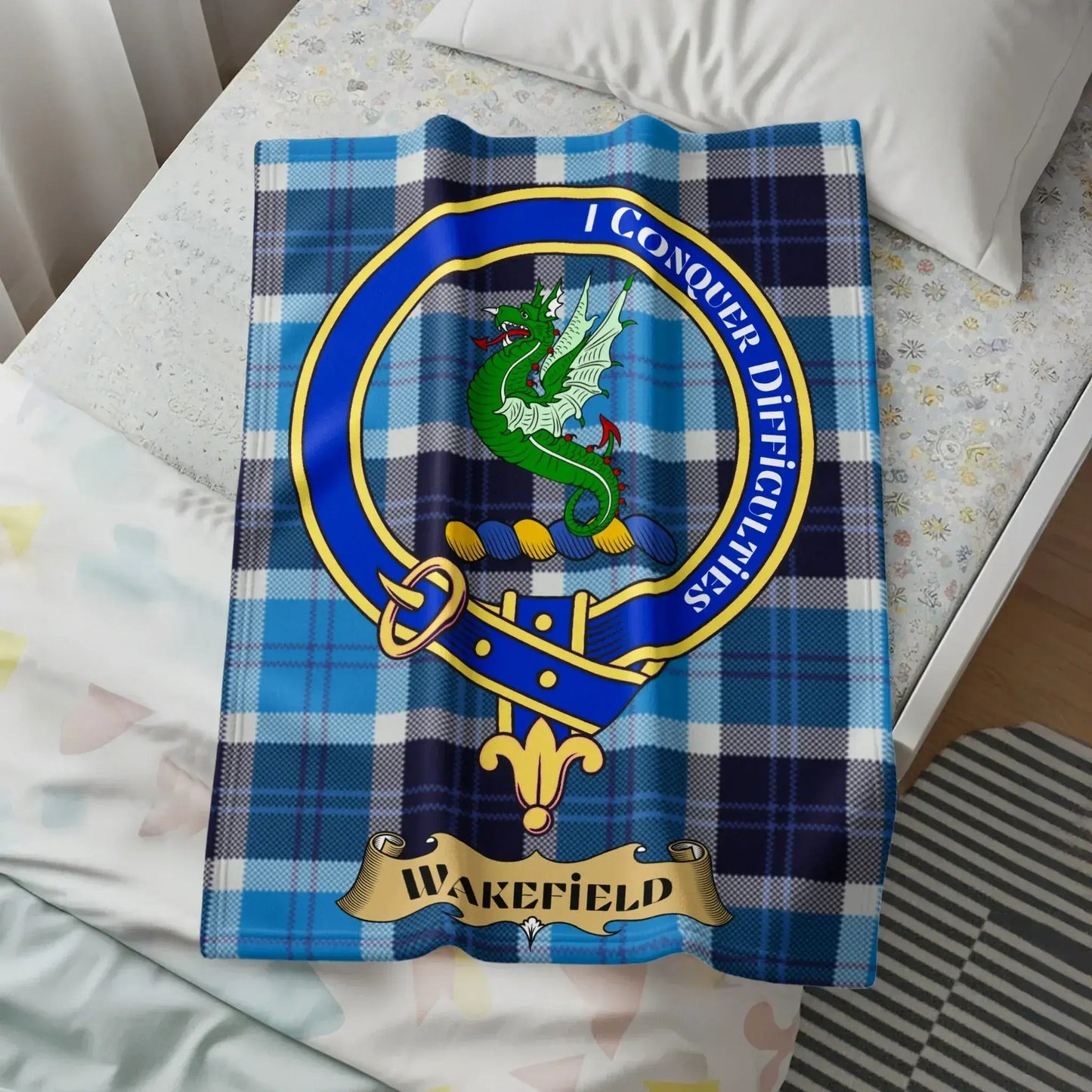 I Conquer Difficulties Wakefield Plaid Blanket product
