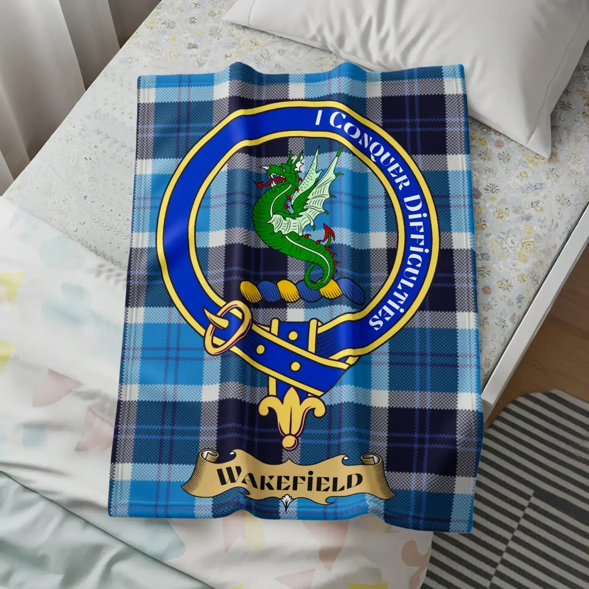 I Conquer Difficulties Wakefield Plaid Blanket product