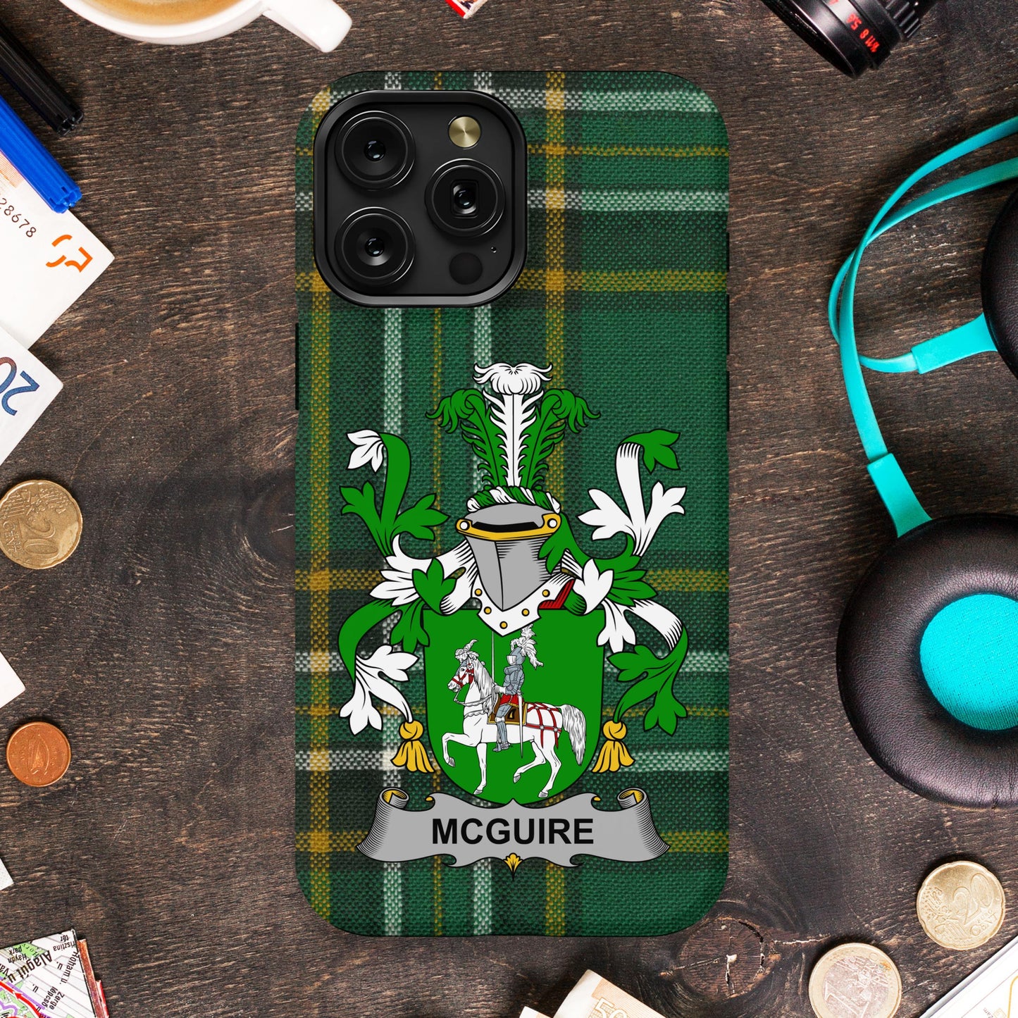 McGuire Family Crest Plaid Design Phone Case product