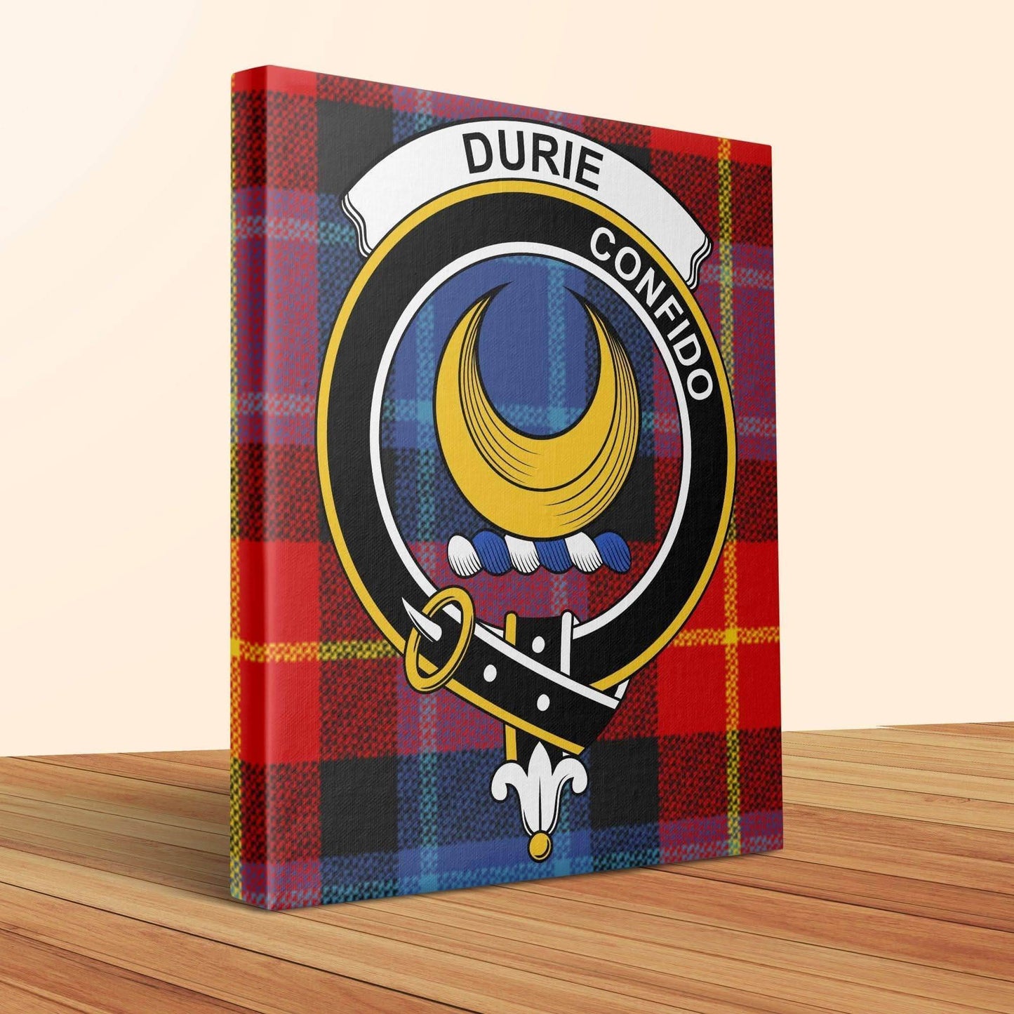 Durie Scottish Clan Crest Tartan Poster Canvas Wrap - Celtic Ancestry Gifts