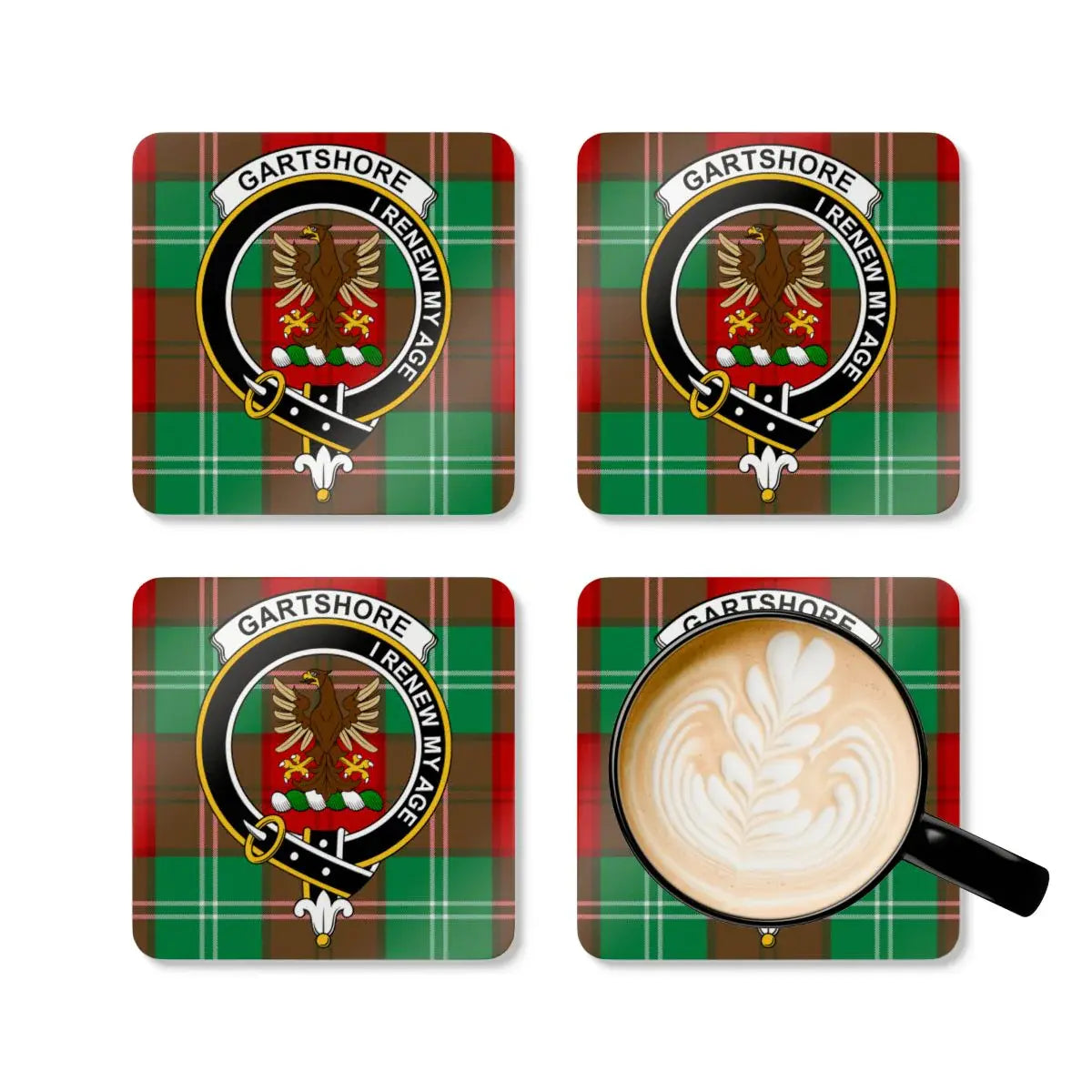 Gartshore Clan Crest Tartan Coasters Home Decor product