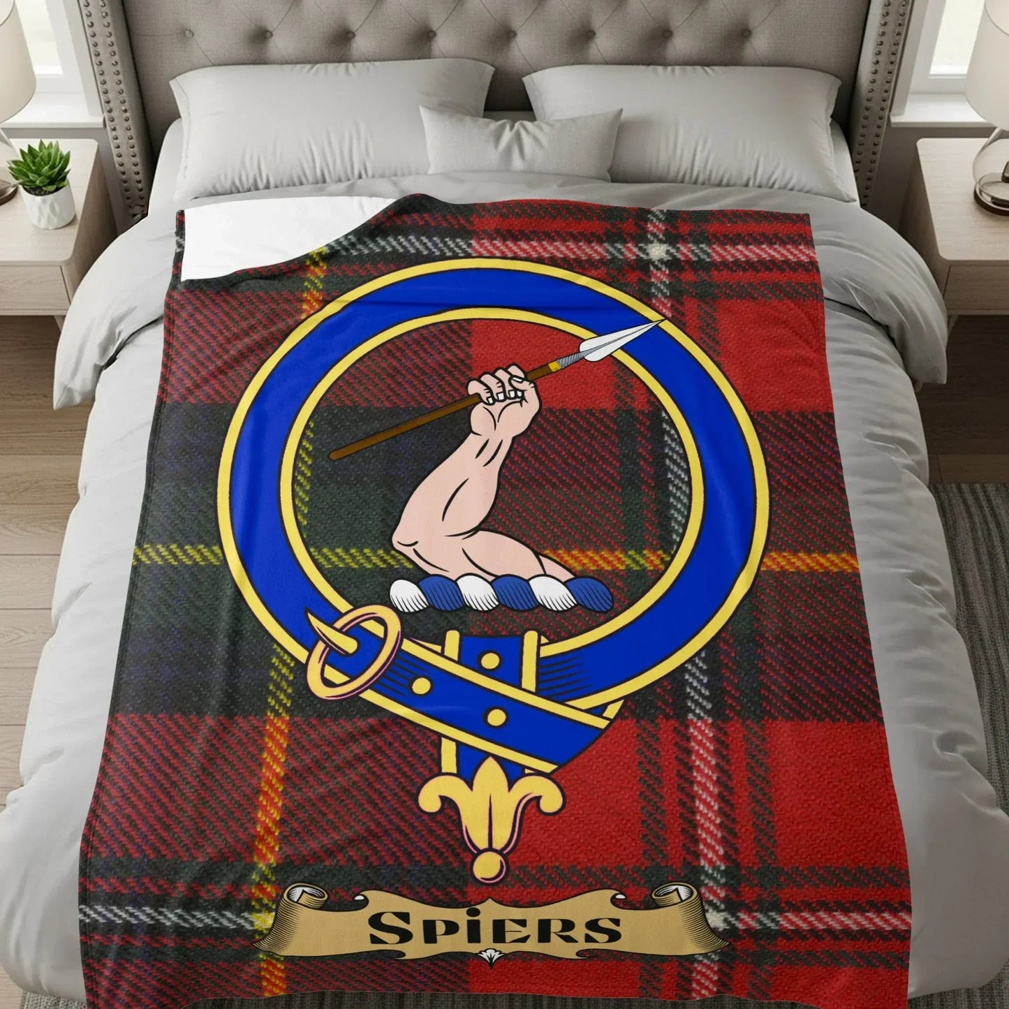 Tartan Blanket with Historic Family Crest Blanket product