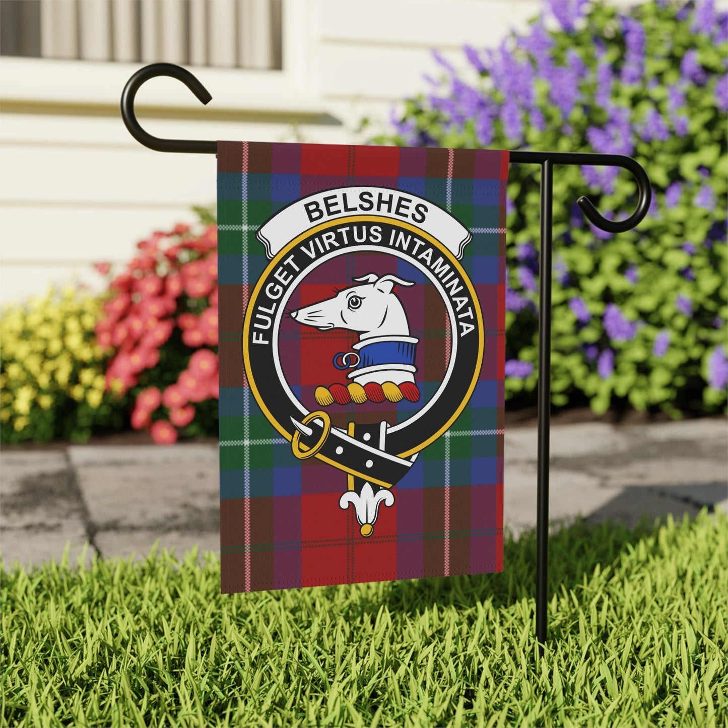 Belshes Clan Scottish Tartan Garden Flag