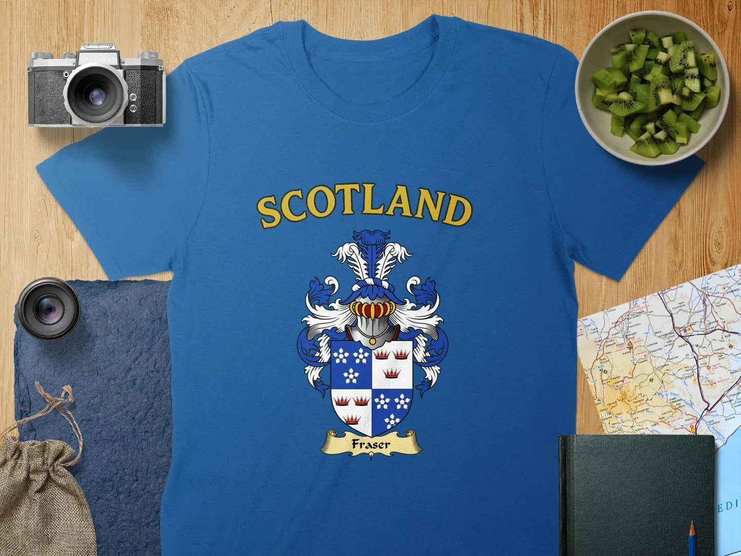 Scotland Family Heritage Crest Blue Casual T-Shirt product type