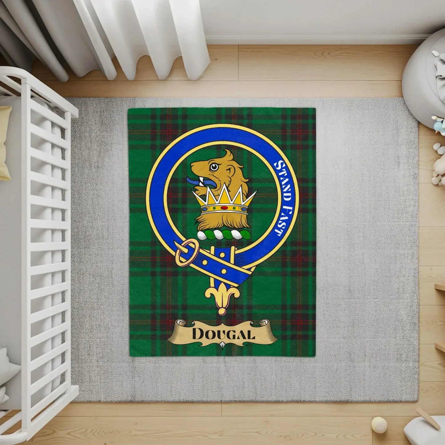 Dougal Lion Crest Emblem Tartan Print Rug product