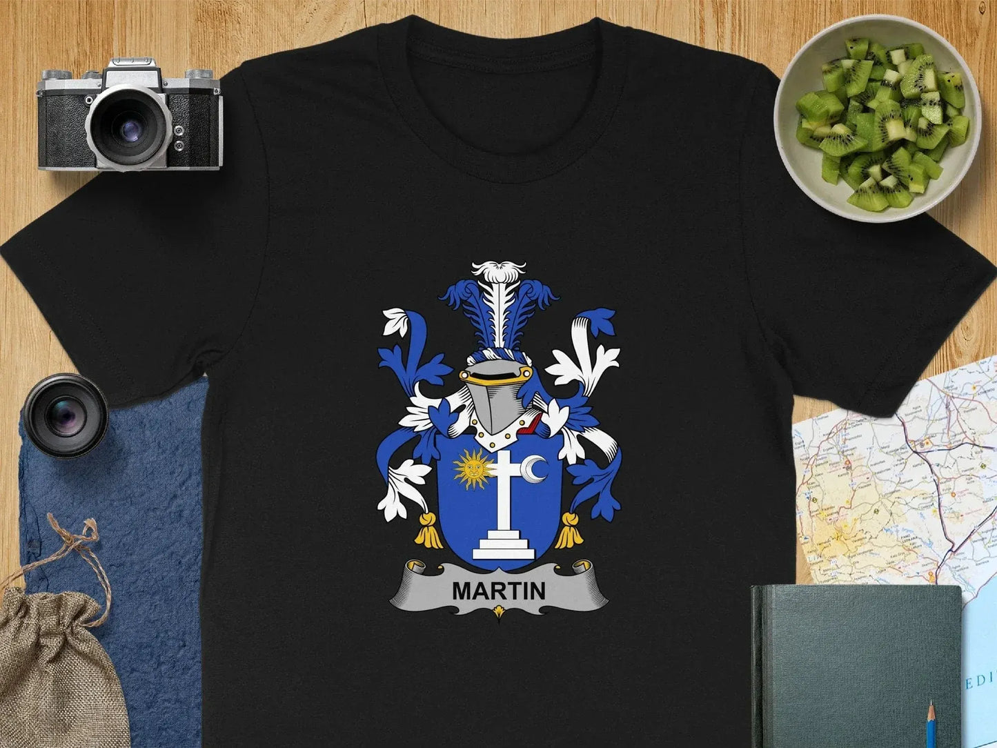 Martin Family Crest Emblem Black T-shirt product