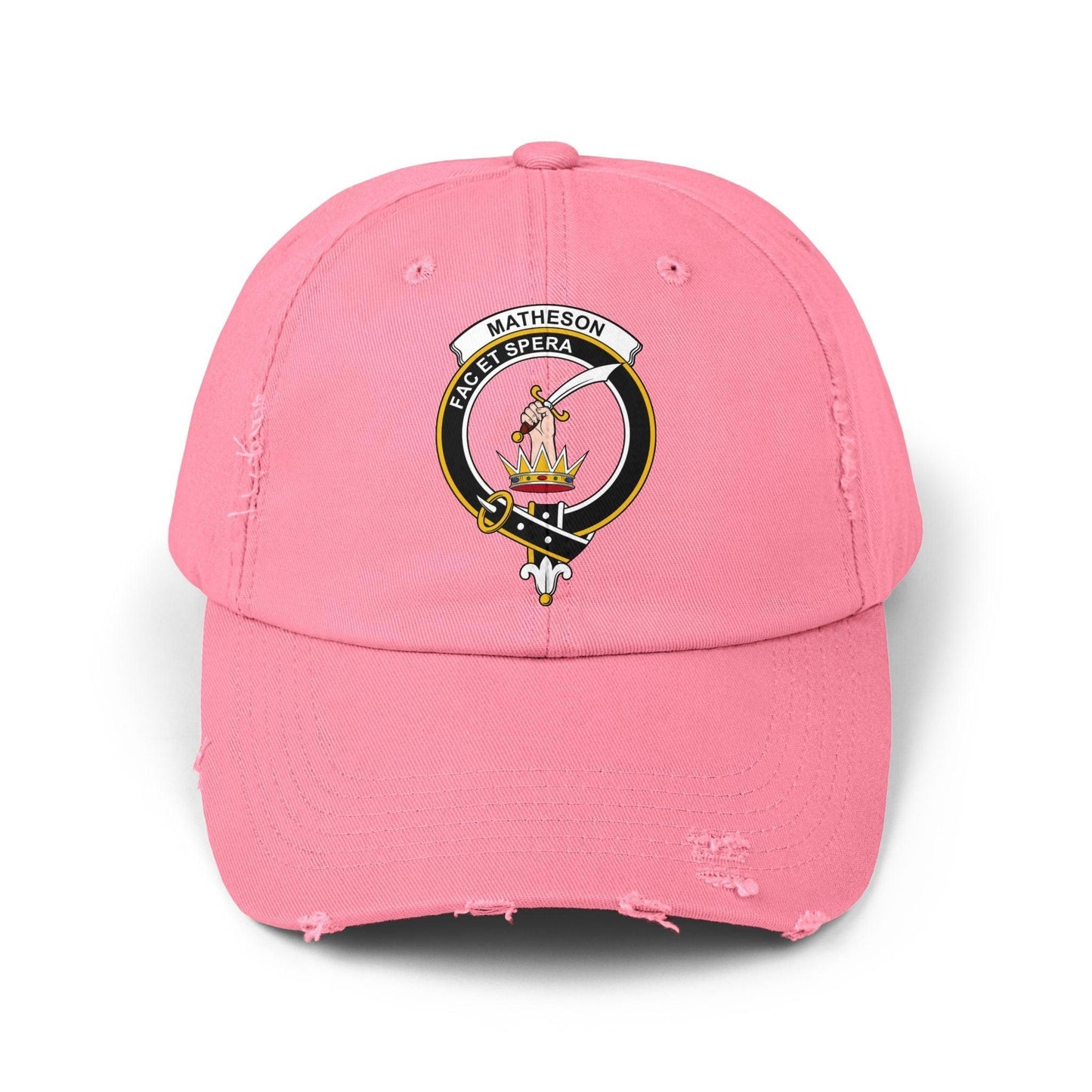 Matheson Clan Crest Scottish Distressed Baseball Cap - Celtic Ancestry Gifts